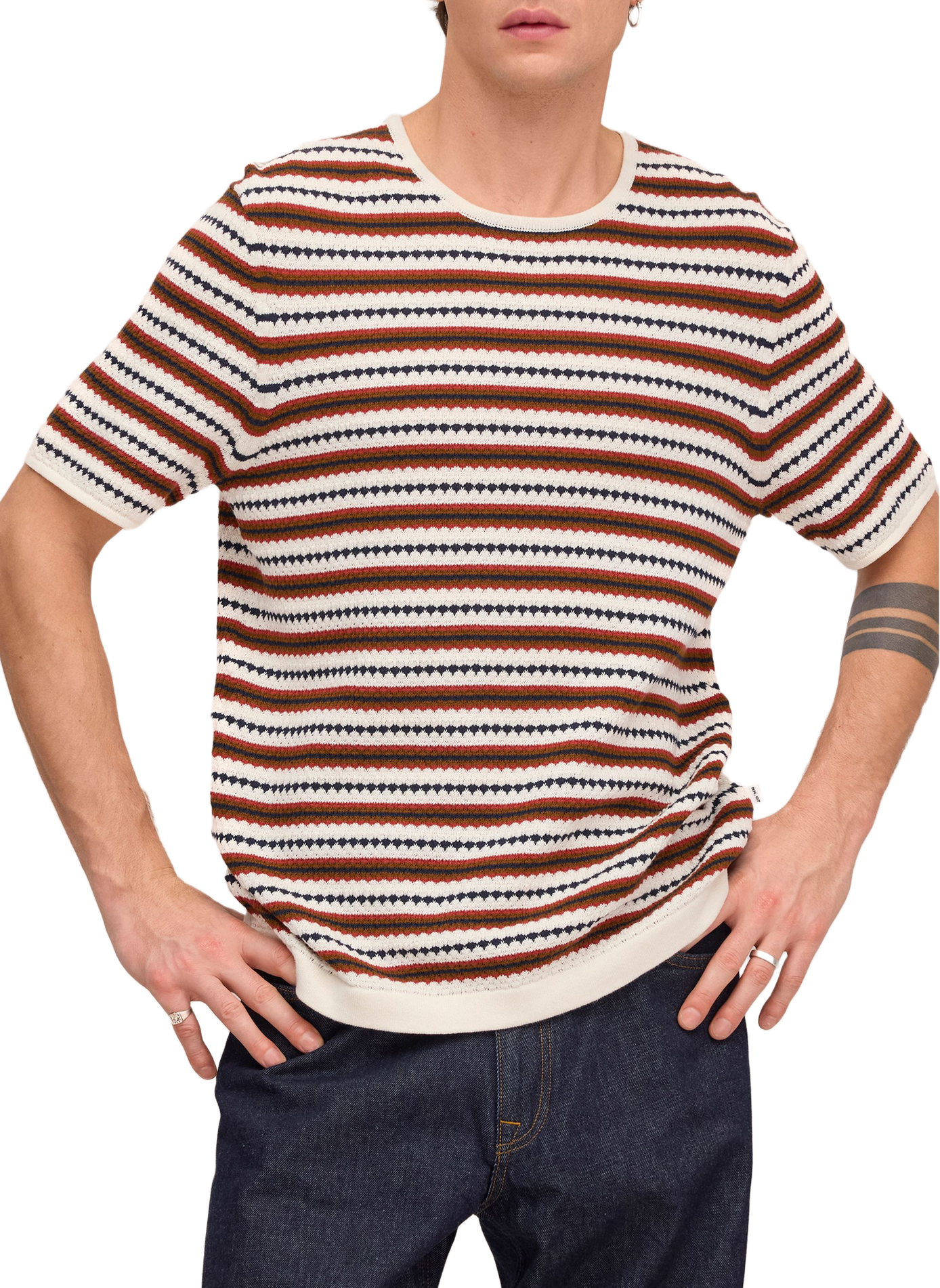 Striped cotton knit T-shirt NN.07 Multicolour
