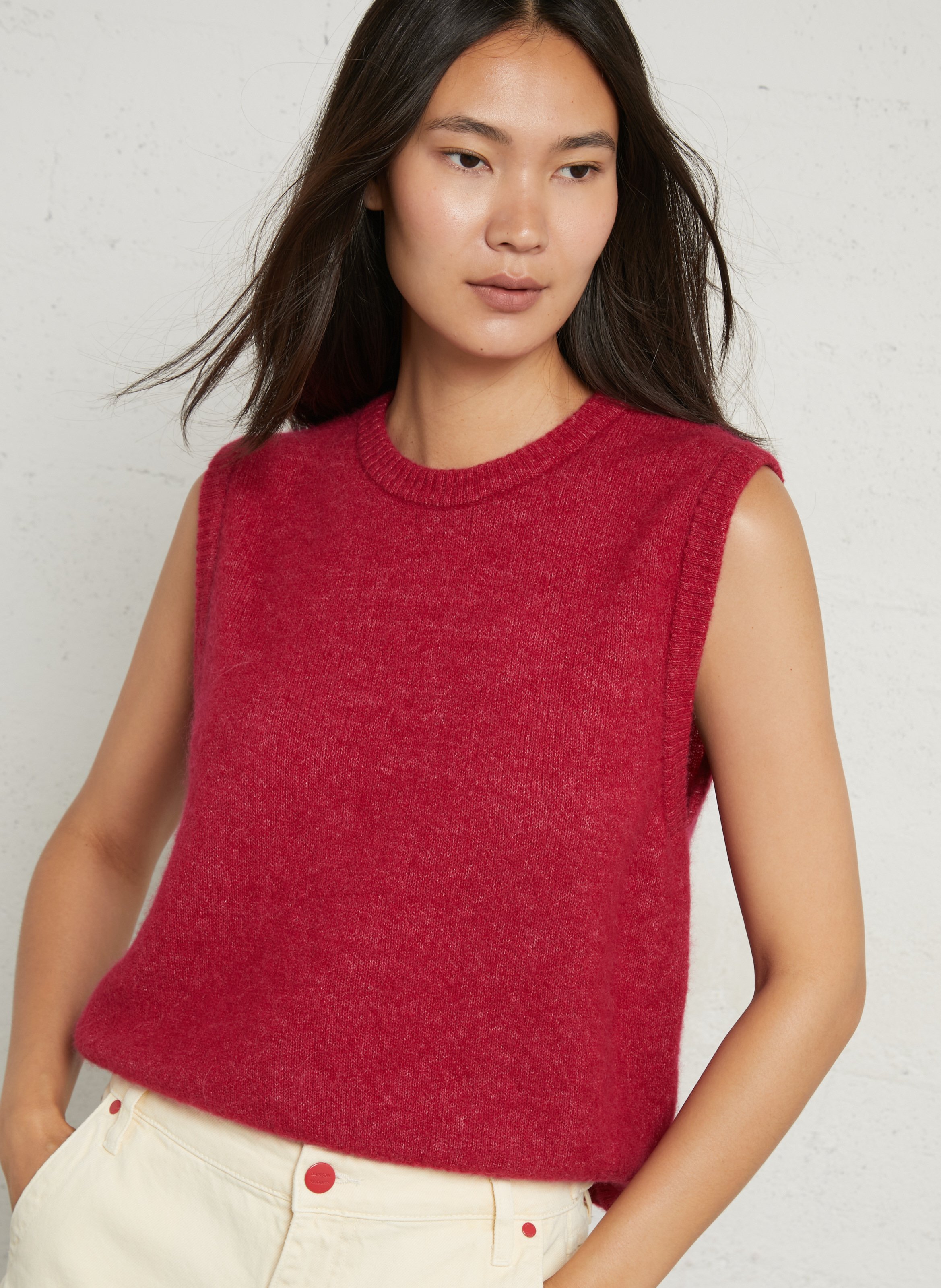 Pull oversize en maille vitow AMERICAN VINTAGE Rouge