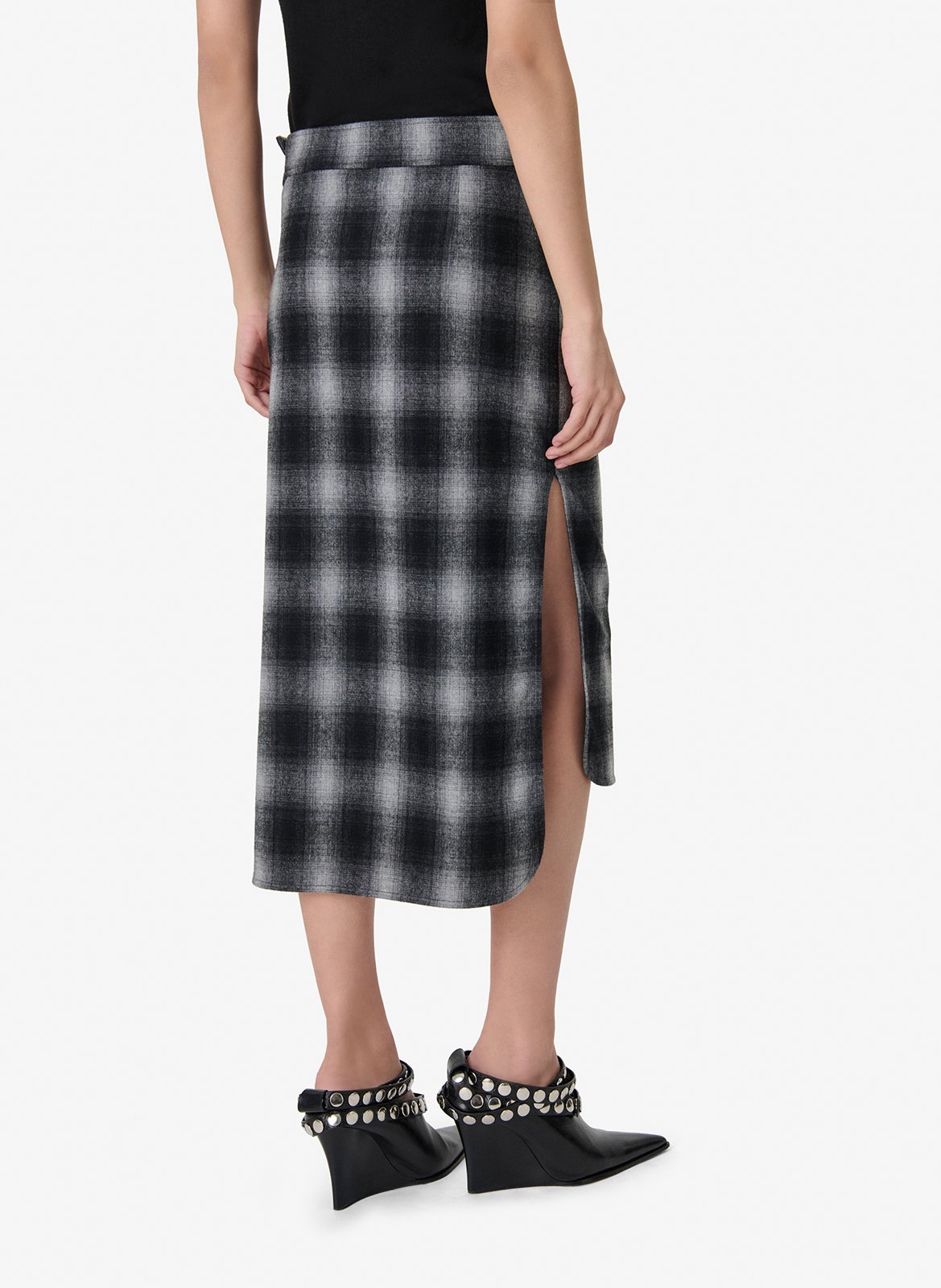 Midi-rok met print en nylane riem IRO Grijs