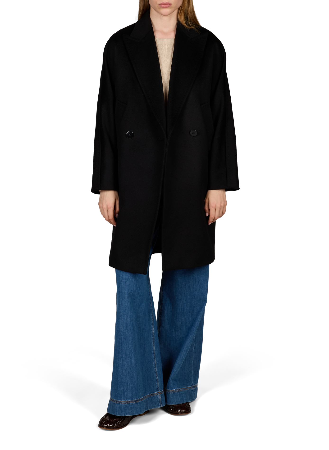 Oversized wool coat MAX MARA STUDIO Black