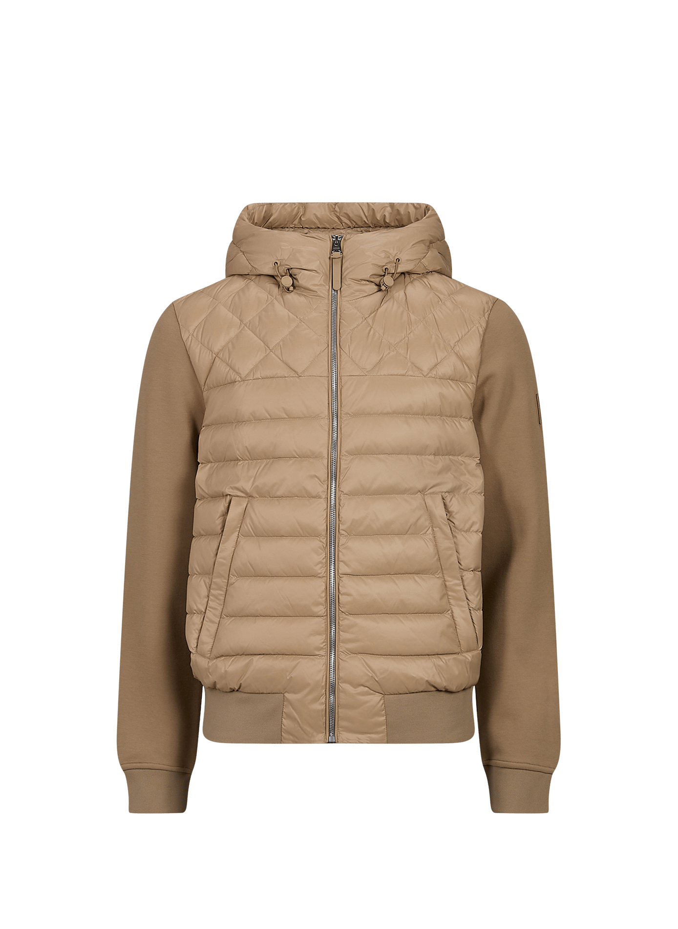 Light quilted straight hooded jacket. MACKAGE Beige