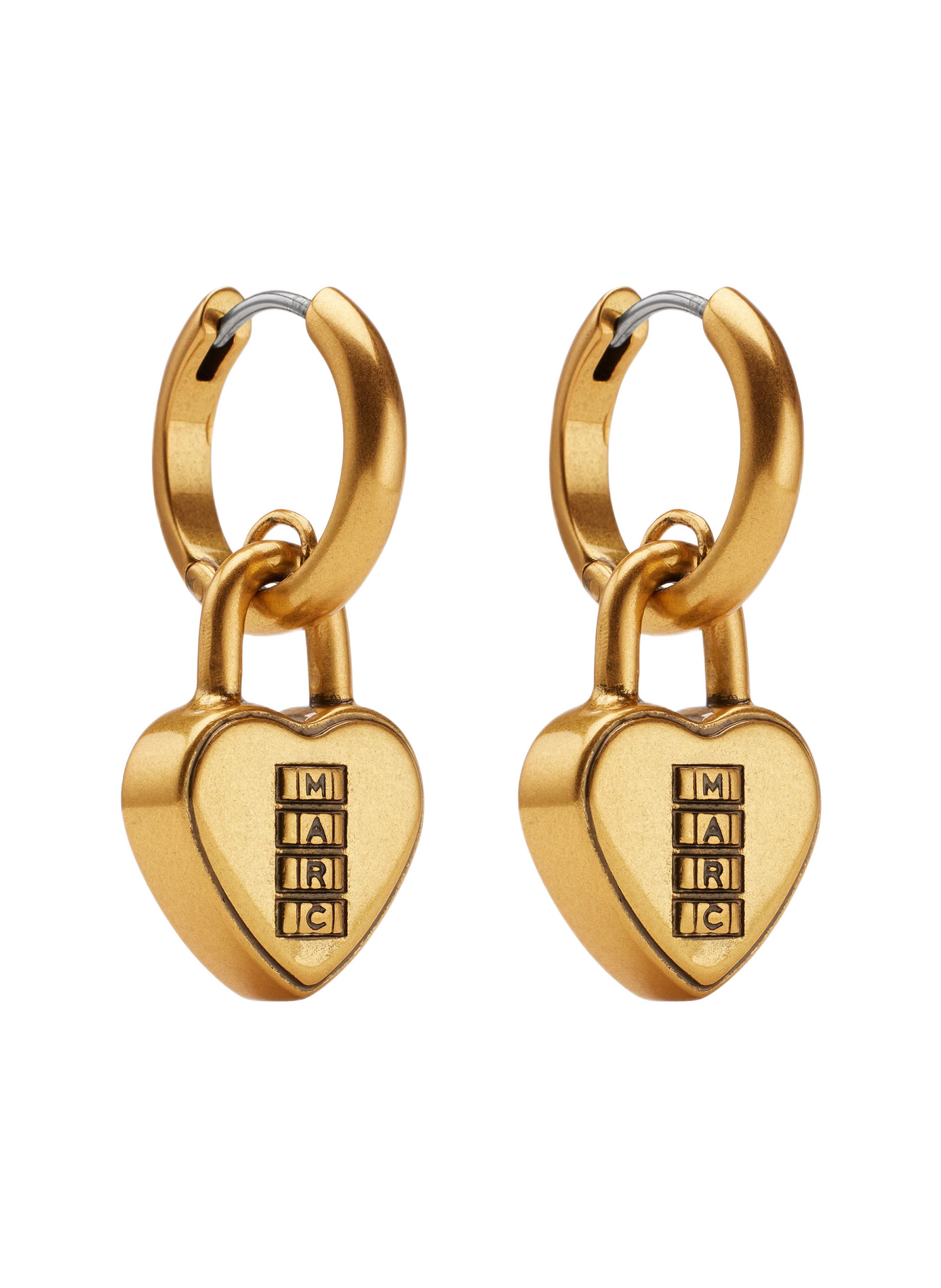 Pendientes con candado en forma de corazón. MARC JACOBS Dorado