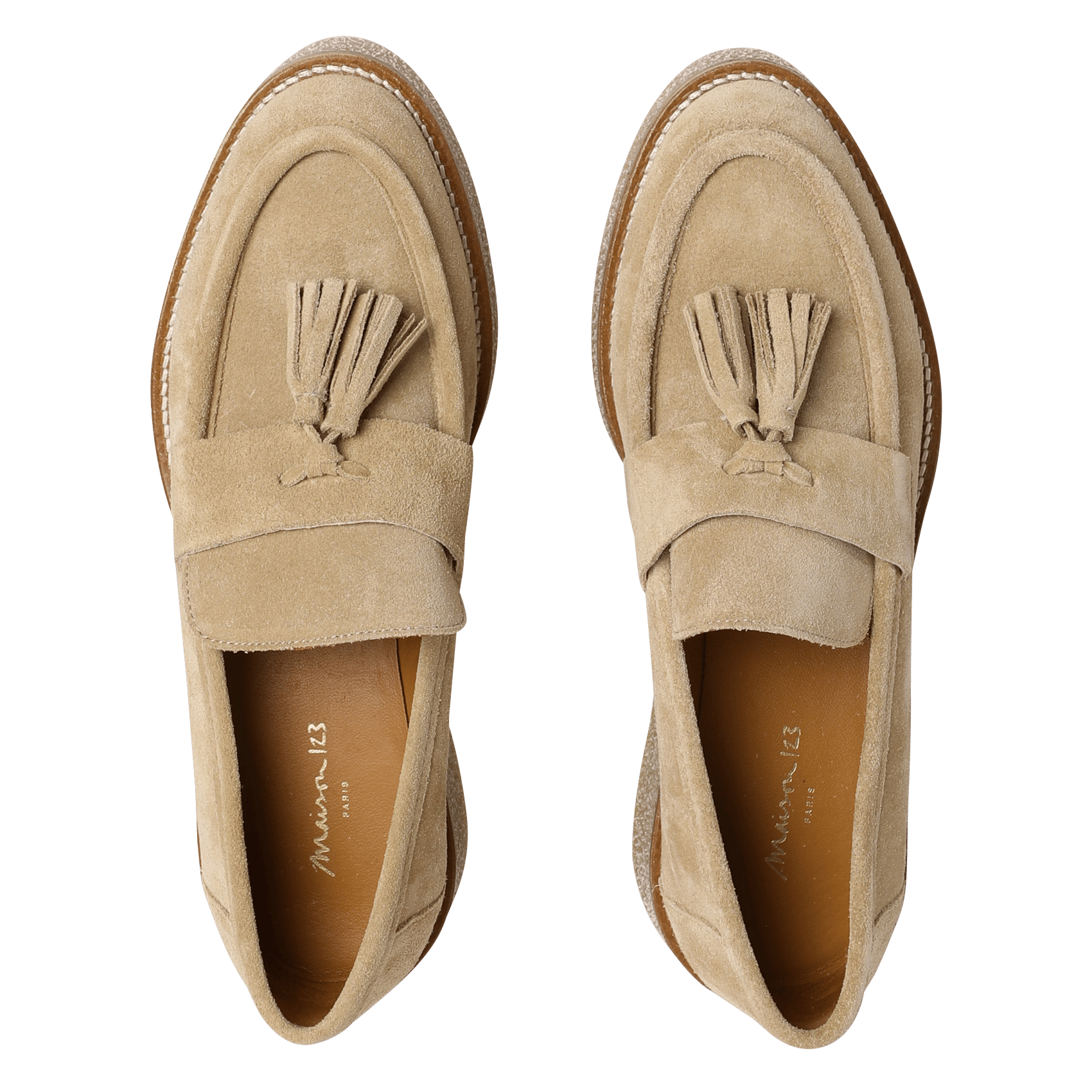 Mocassins suédés en cuir victor MAISON 123 Blanc