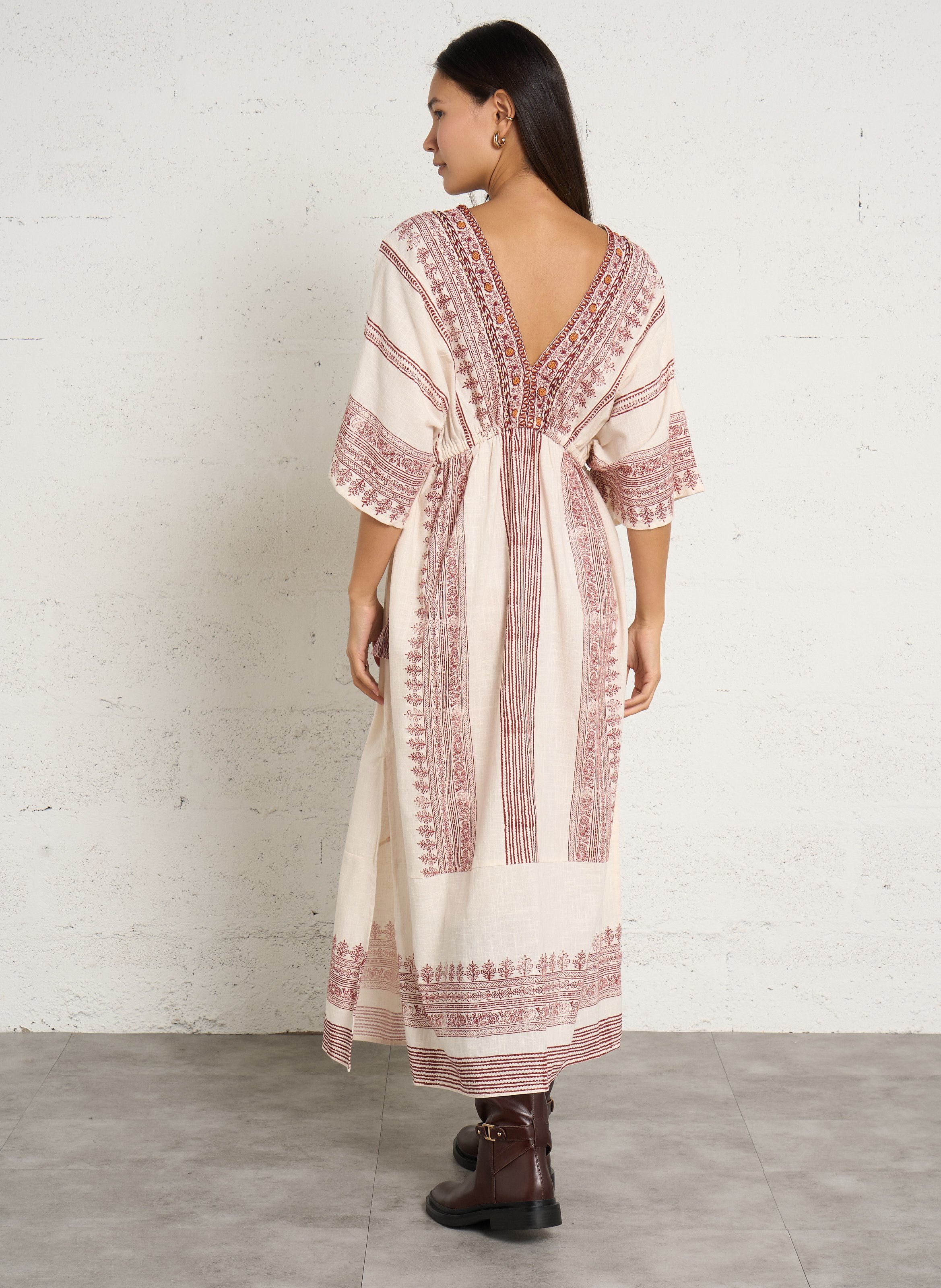 Maison 123 Maison 123 Robe longue à broderie en coton mae
