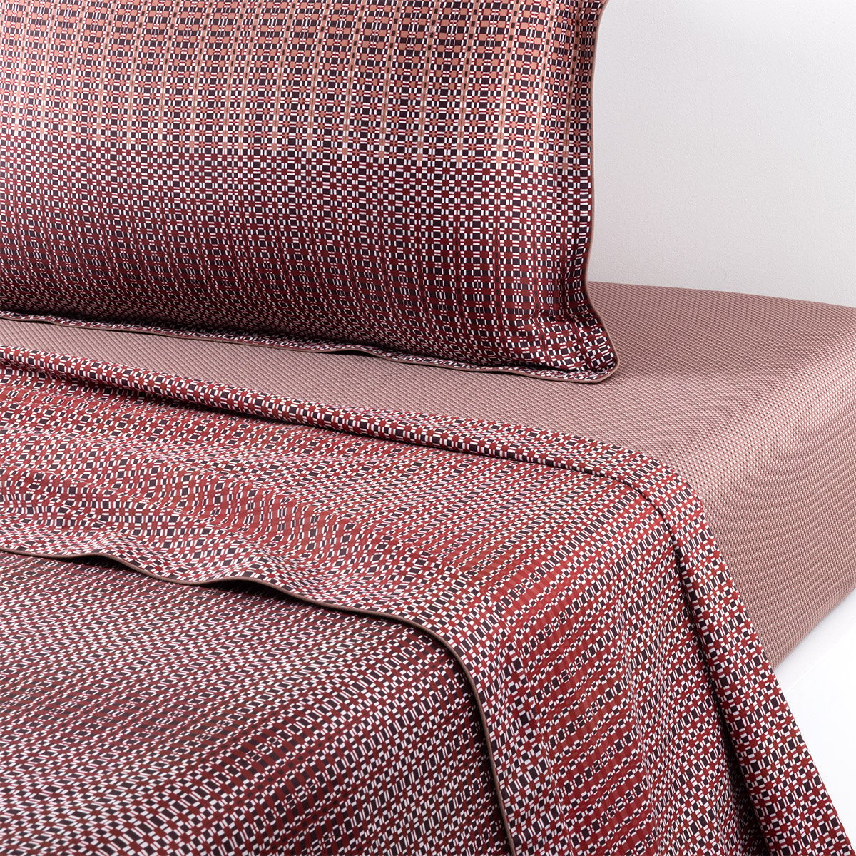 Drap plat en satin de coton, vassily BOSS HOME Rouge