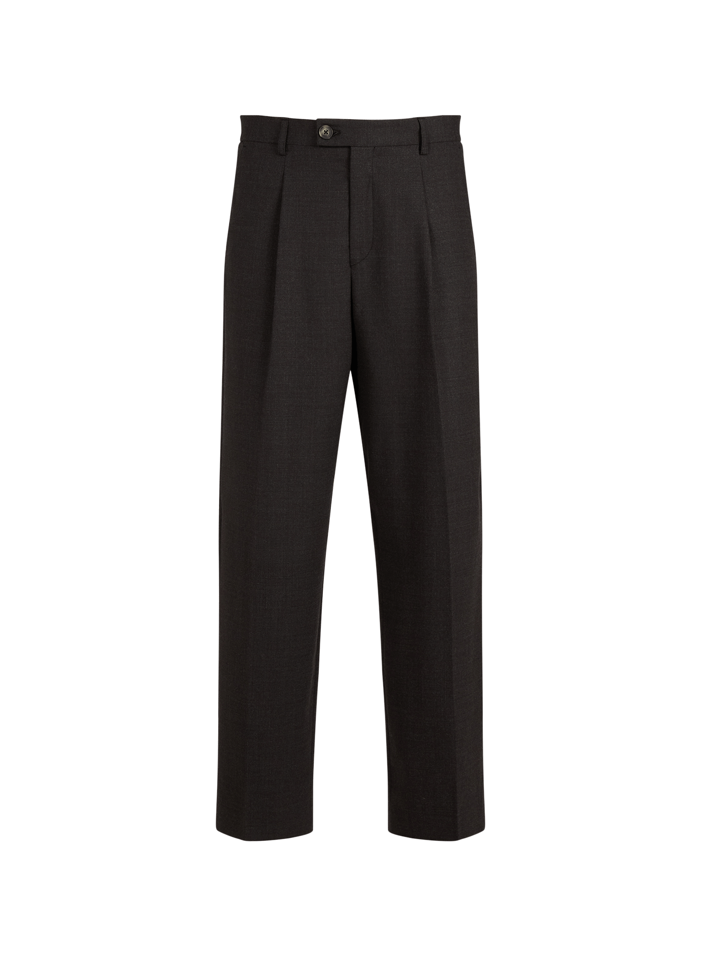 Pantalon droit à imprimé en laine mélangée ANNARR Marron