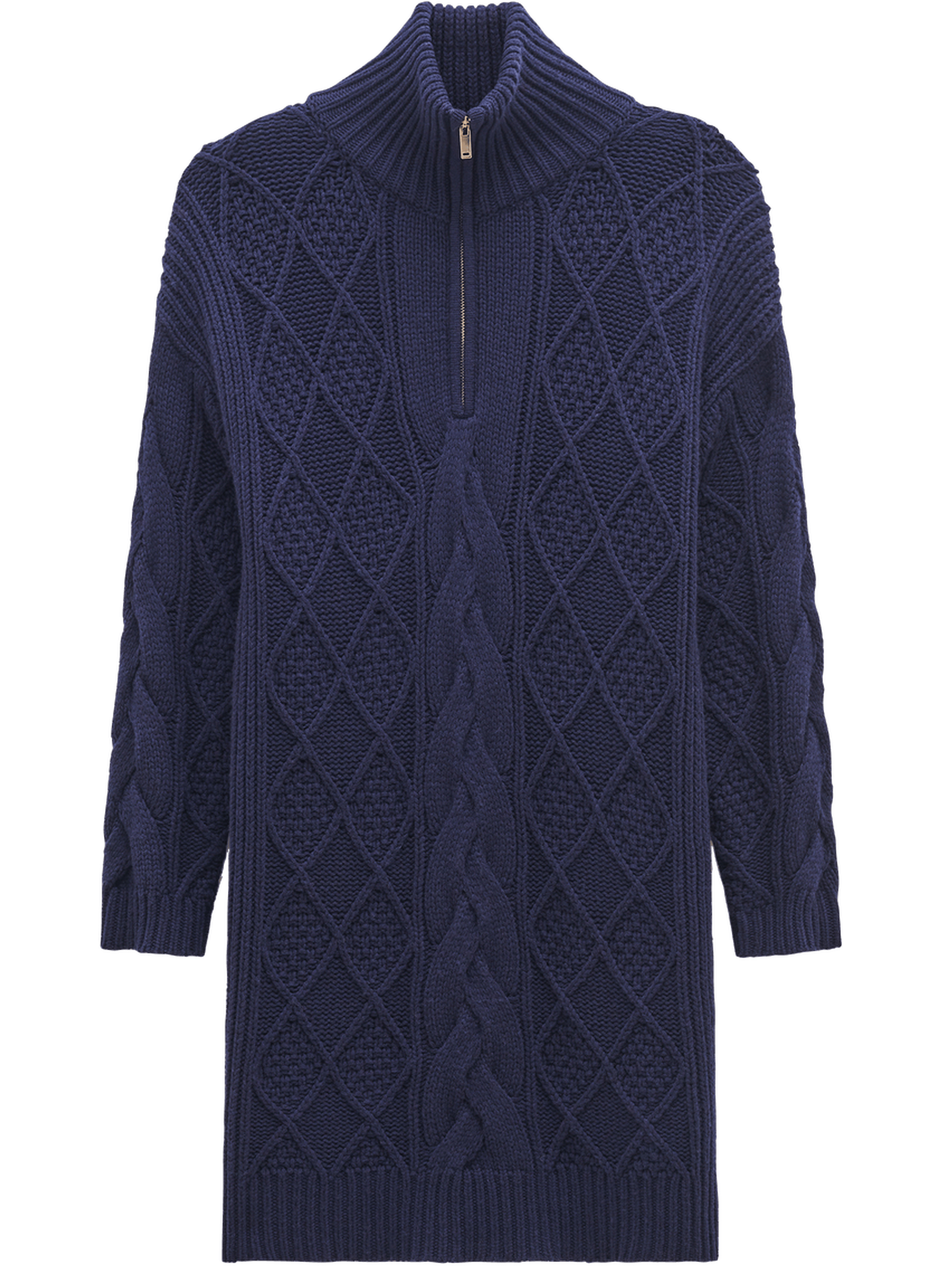 Robe à torsades et col camionneur en laine - crystal GERARD DAREL Bleu