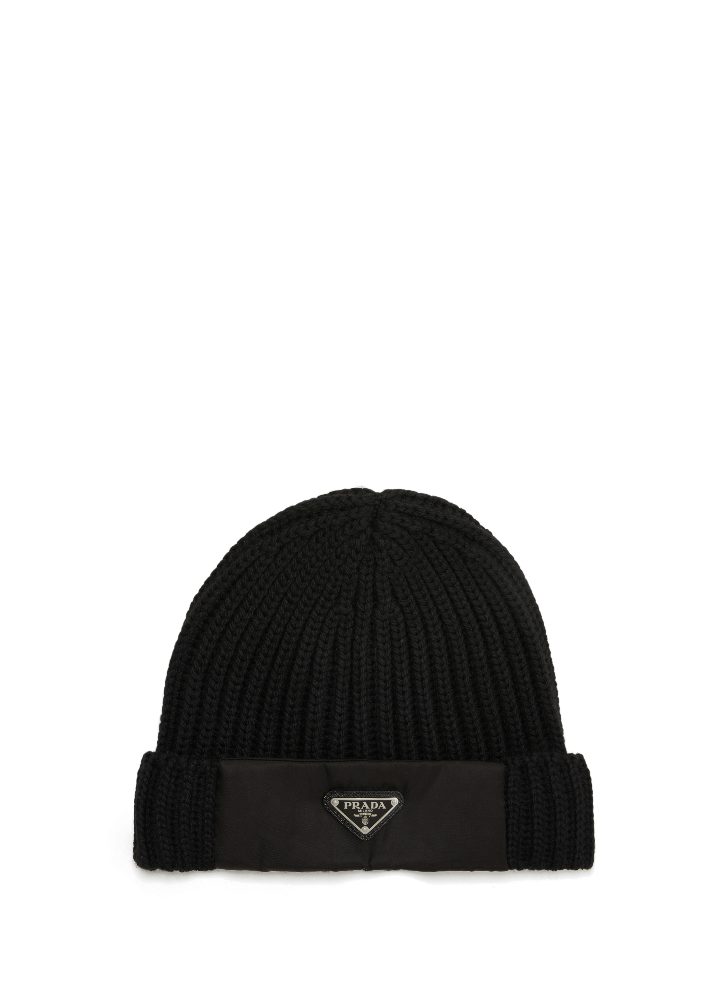 Wool beanie hat  PRADA Black
