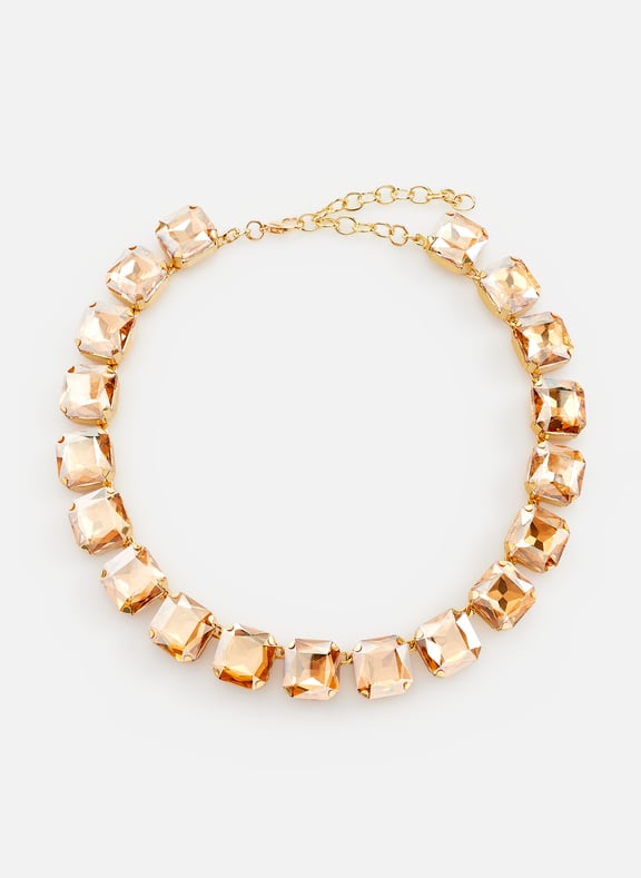 Necklace with crystals Beige by AU PRINTEMPS PARIS AU PRINTEMPS PARIS Necklace with crystals Beige