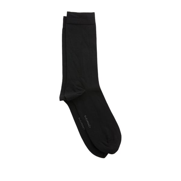 Bleuforêt Solid Silk Dress Socks In Black