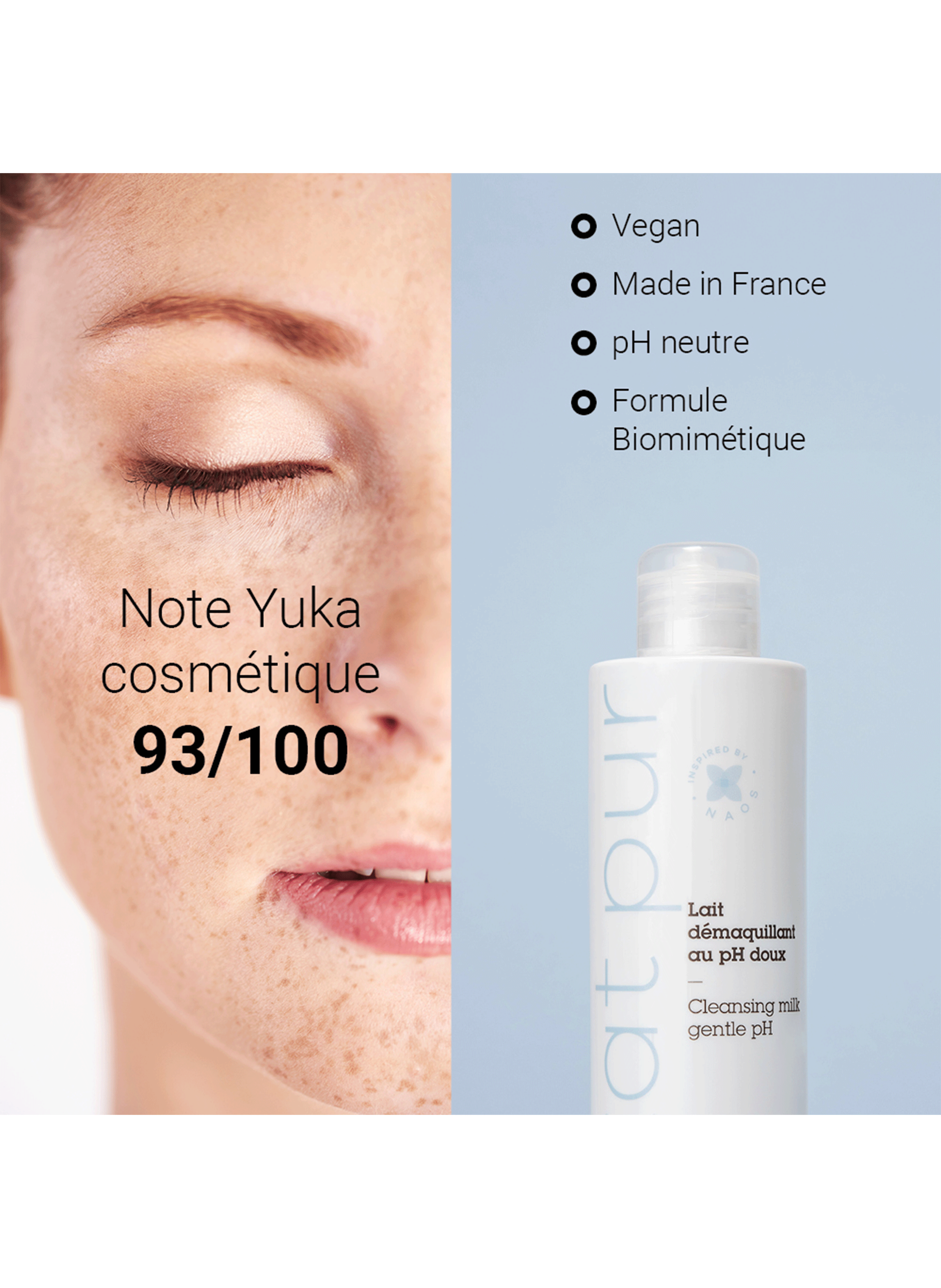 Le lait démaquillant au PH neutre ETAT PUR No color