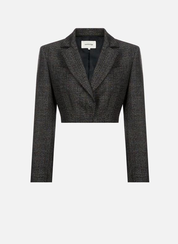Cropped wool blazer Multicolour by SAISON 1865 SAISON 1865 Cropped wool blazer Multicolour