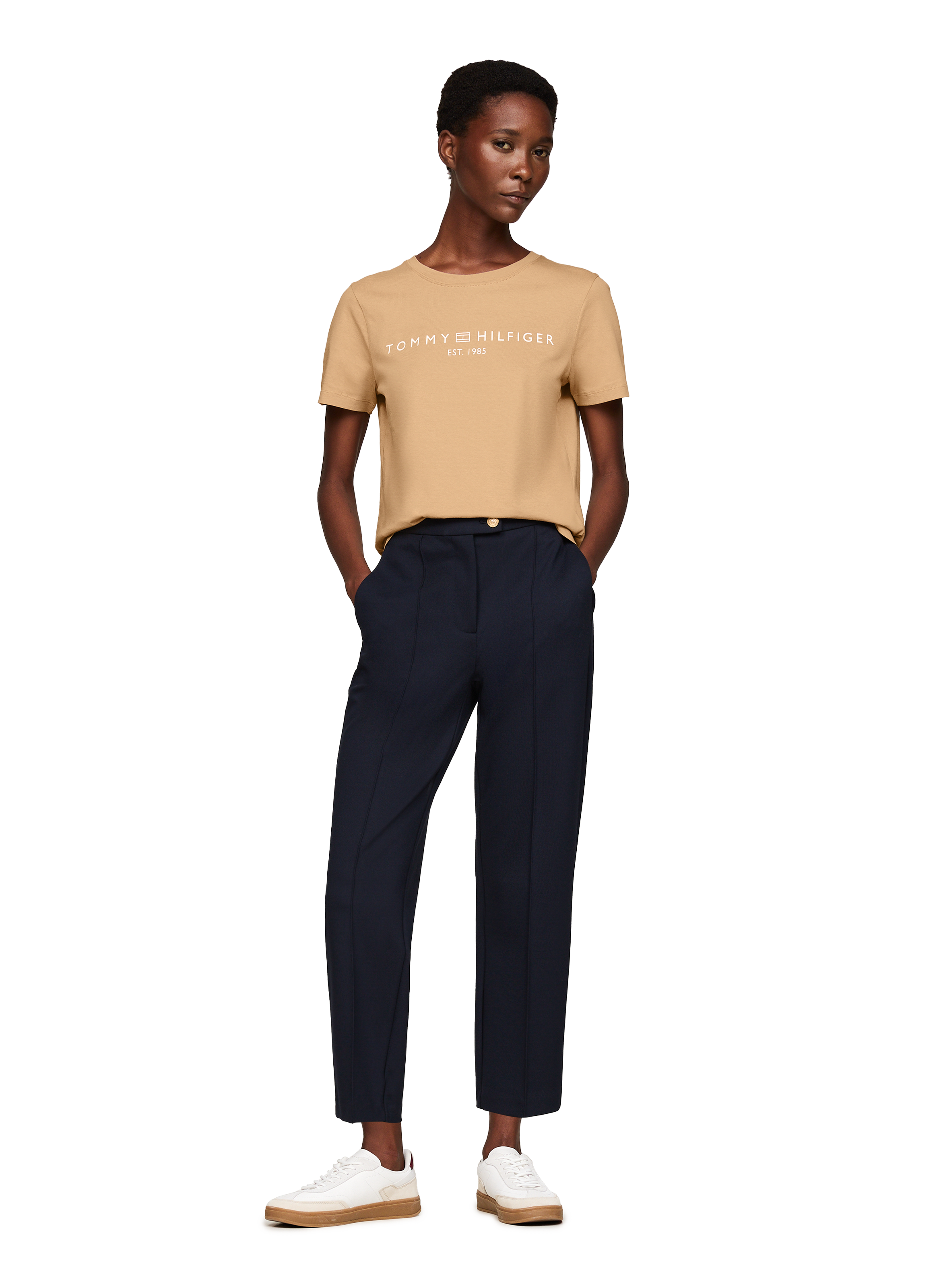 T-shirt en coton  TOMMY HILFIGER Beige