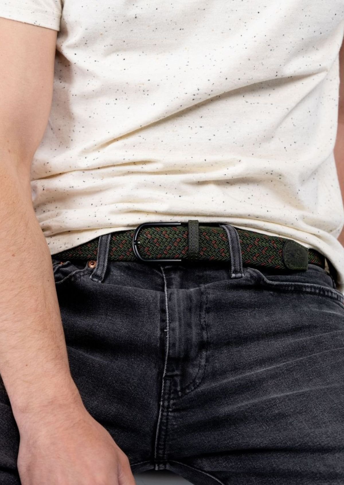 Ceinture tressée élastique multicolore BILLYBELT Vert