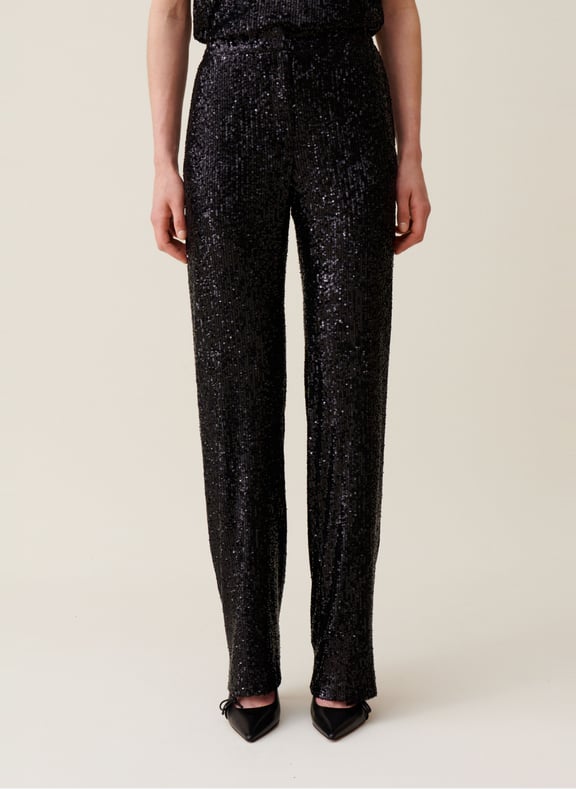 Pantalon droit à sequins Noir by CLAUDIE PIERLOT CLAUDIE PIERLOT Pantalon droit à sequins Noir
