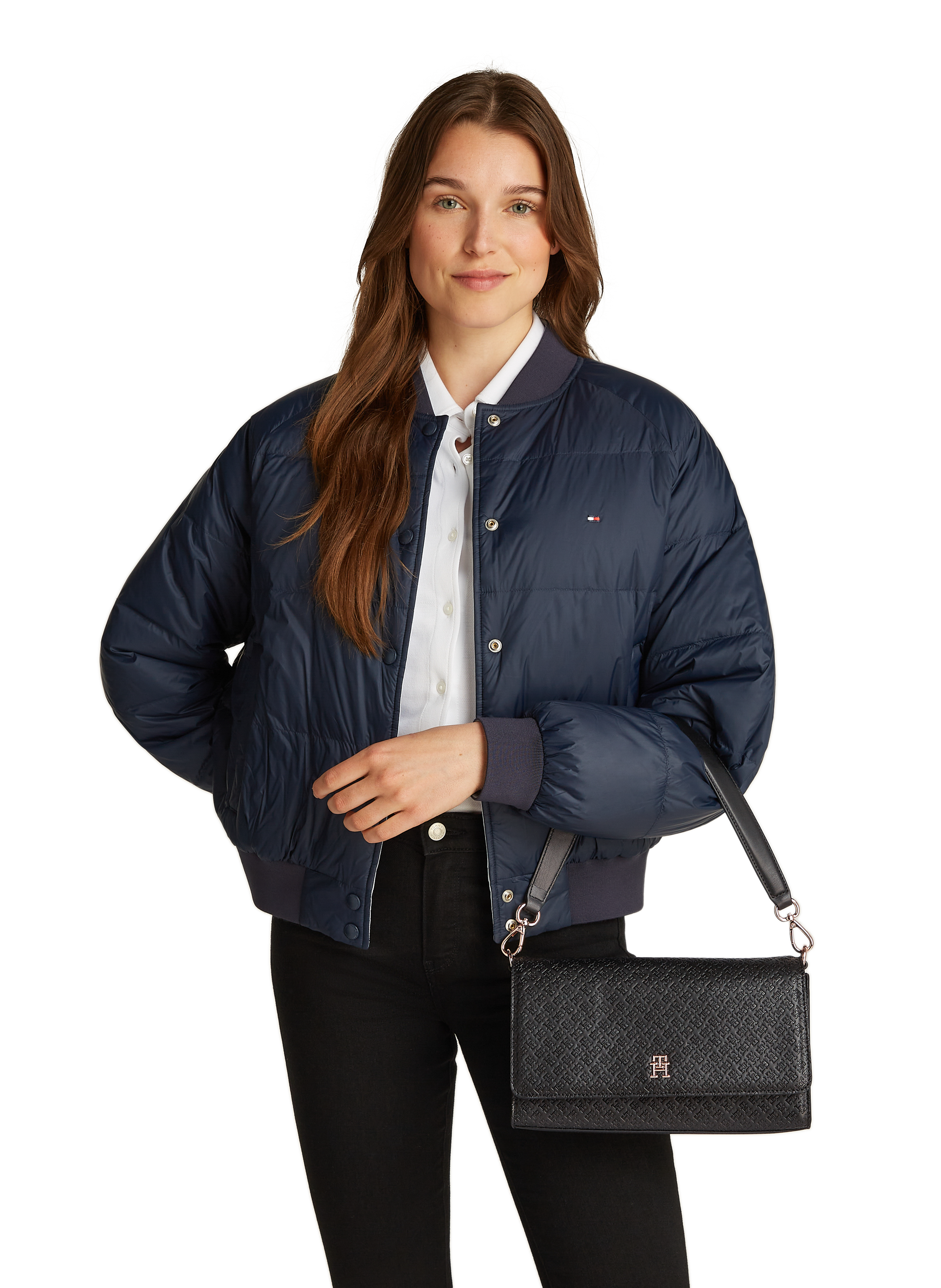 Textured handbag Black