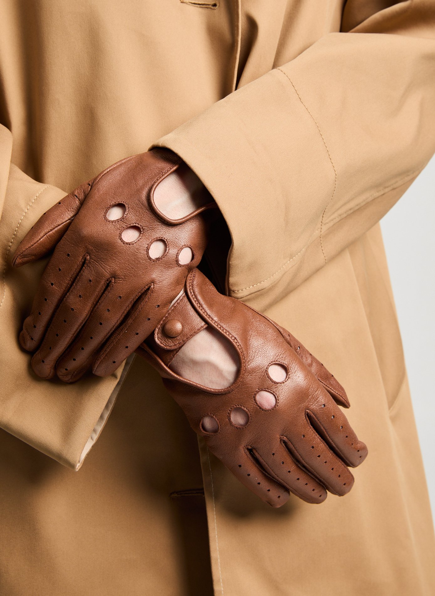 Leather gloves SAISON 1865 Brown