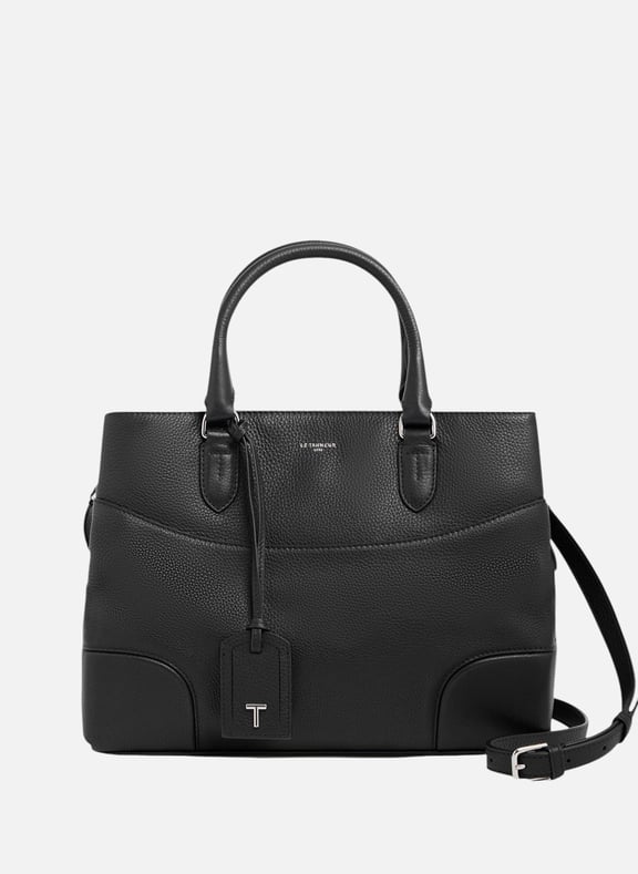 Grand sac à main romy en cuir grainé Noir by LE TANNEUR LE TANNEUR Grand sac à main romy en cuir grainé Noir