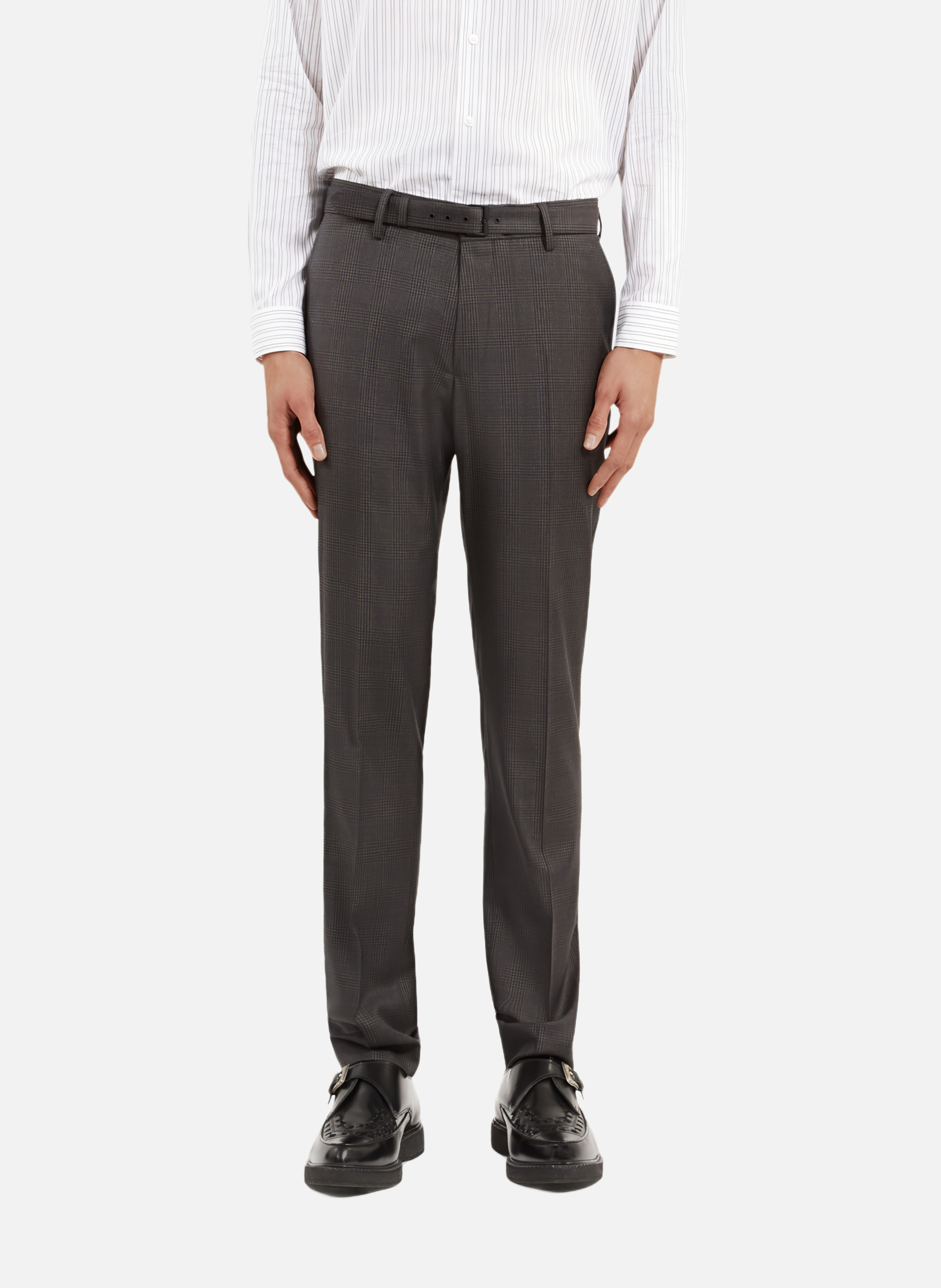 Pantalon de costume en laine prince de galles GrisTHE KOOPLES