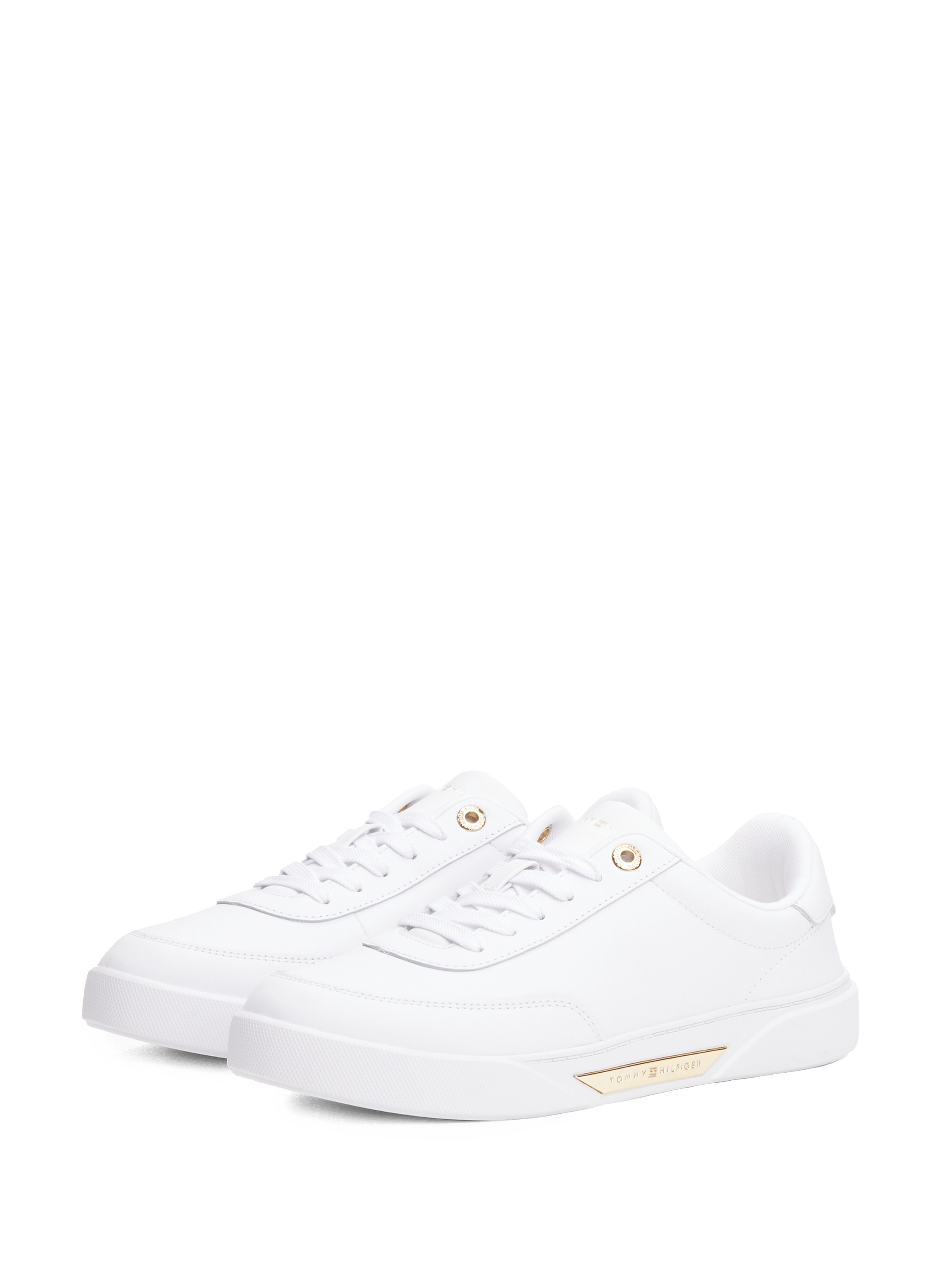 Baskets courtes en cuir  TOMMY HILFIGER Blanc