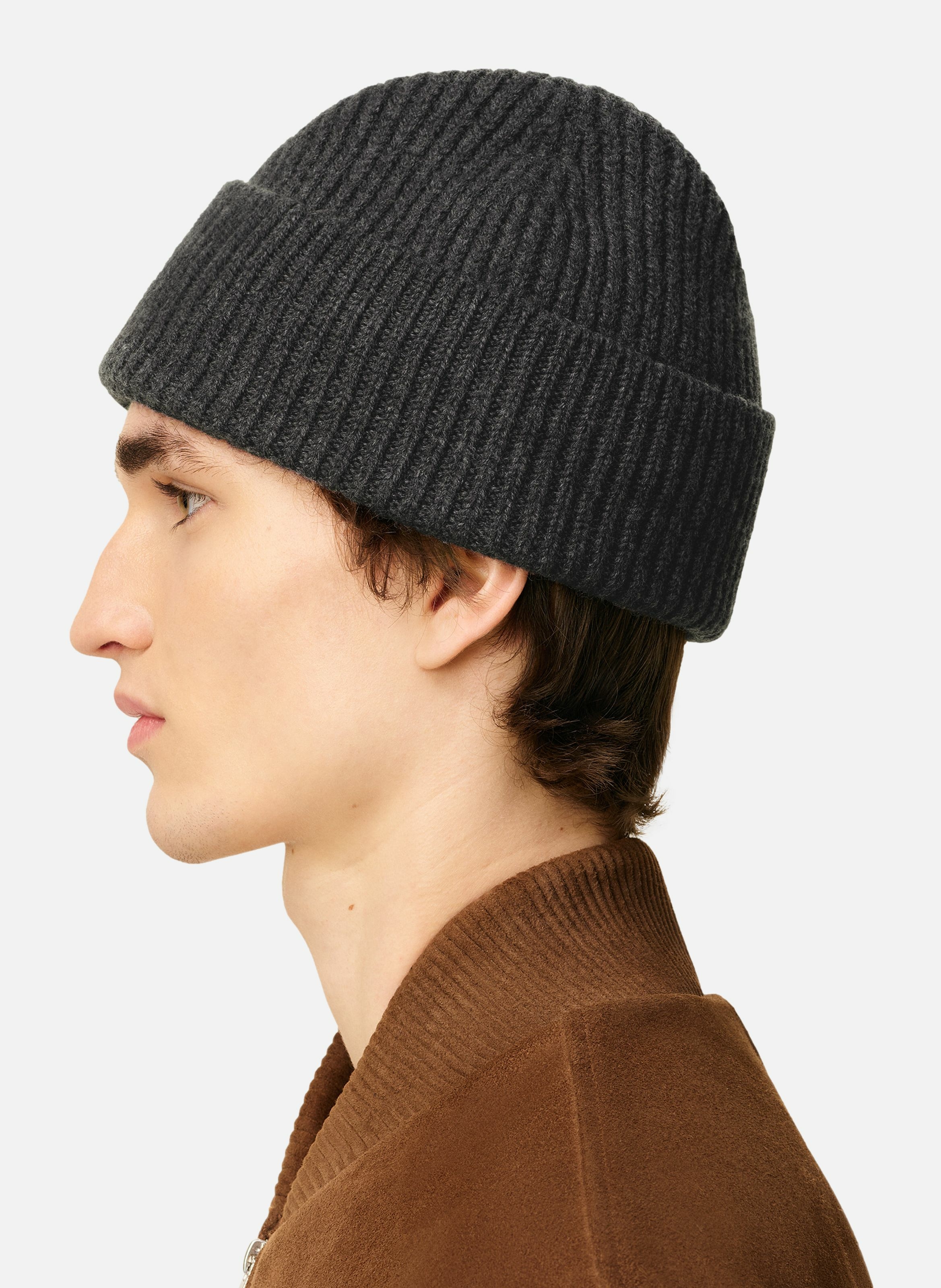 Bonnet ami de coeur en laine unisexe AMI PARIS Gris