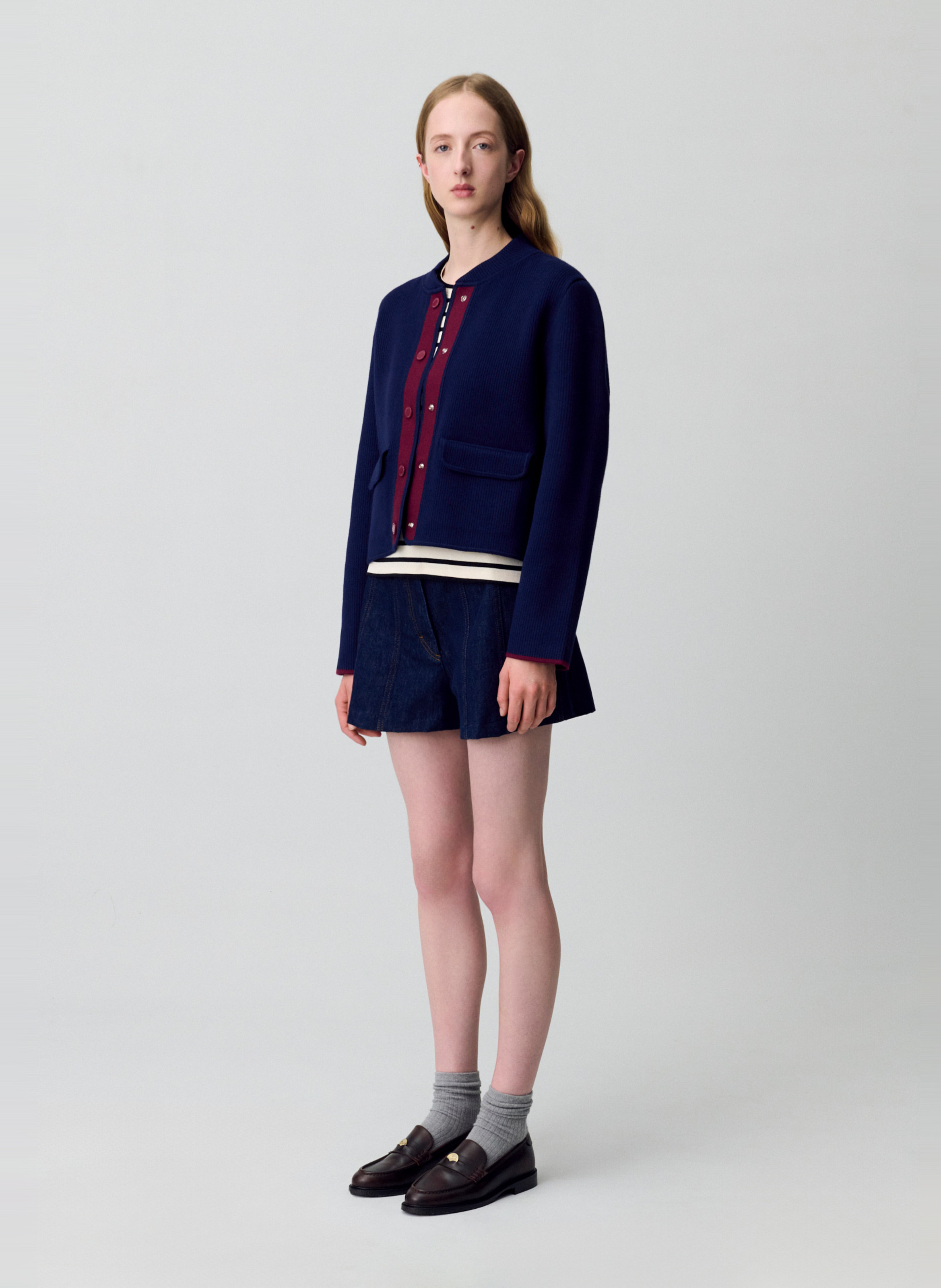 Cardigan col teddy bicolore CLAUDIE PIERLOT Multicolore