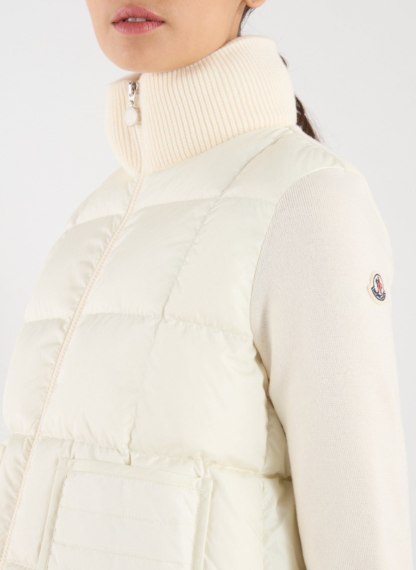 Bi-material blazer jacket MONCLER White