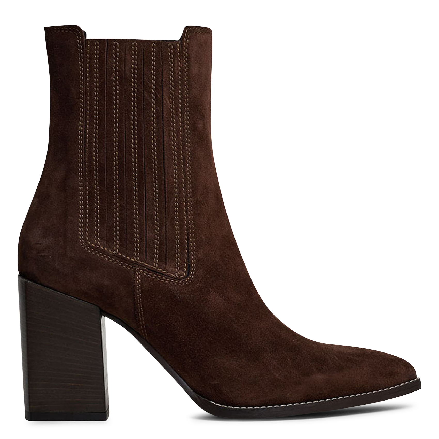 JONAK Bottines à talons en cuir velours perline Marron