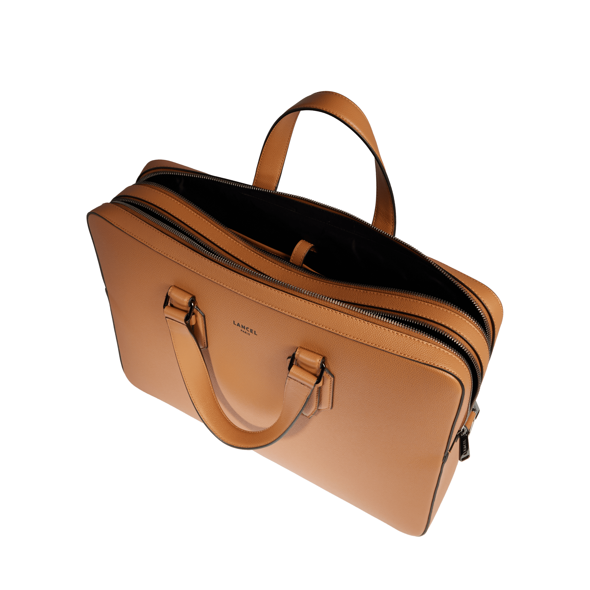 Porte-documents zippé 15"6 charlie de lancel en cuir LANCEL Marron