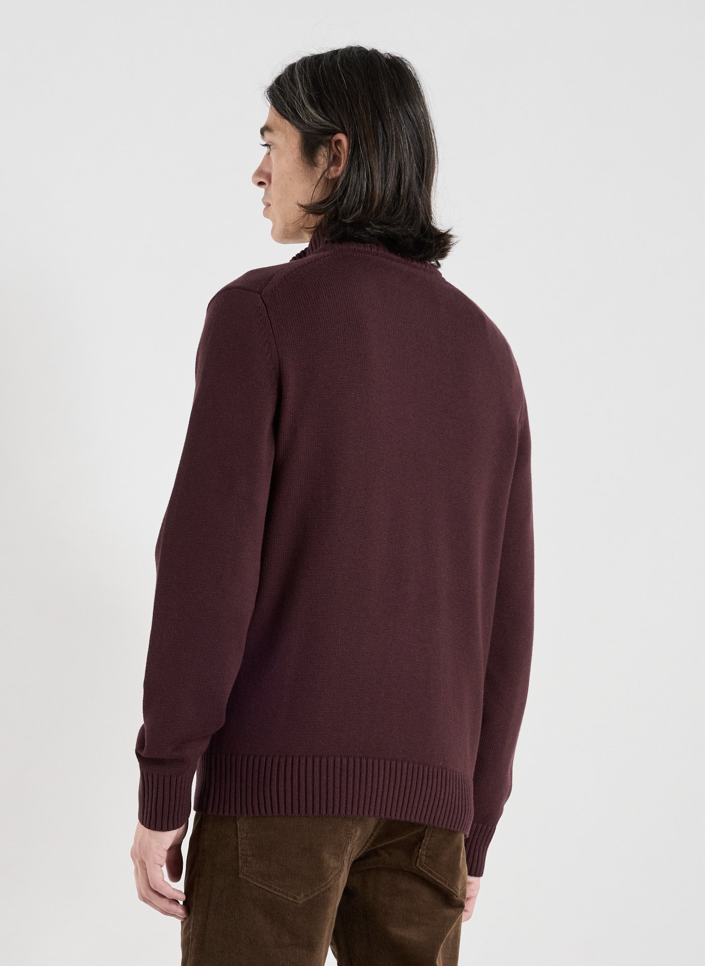 Wool and cotton high-neck sweater EDEN PARK Red