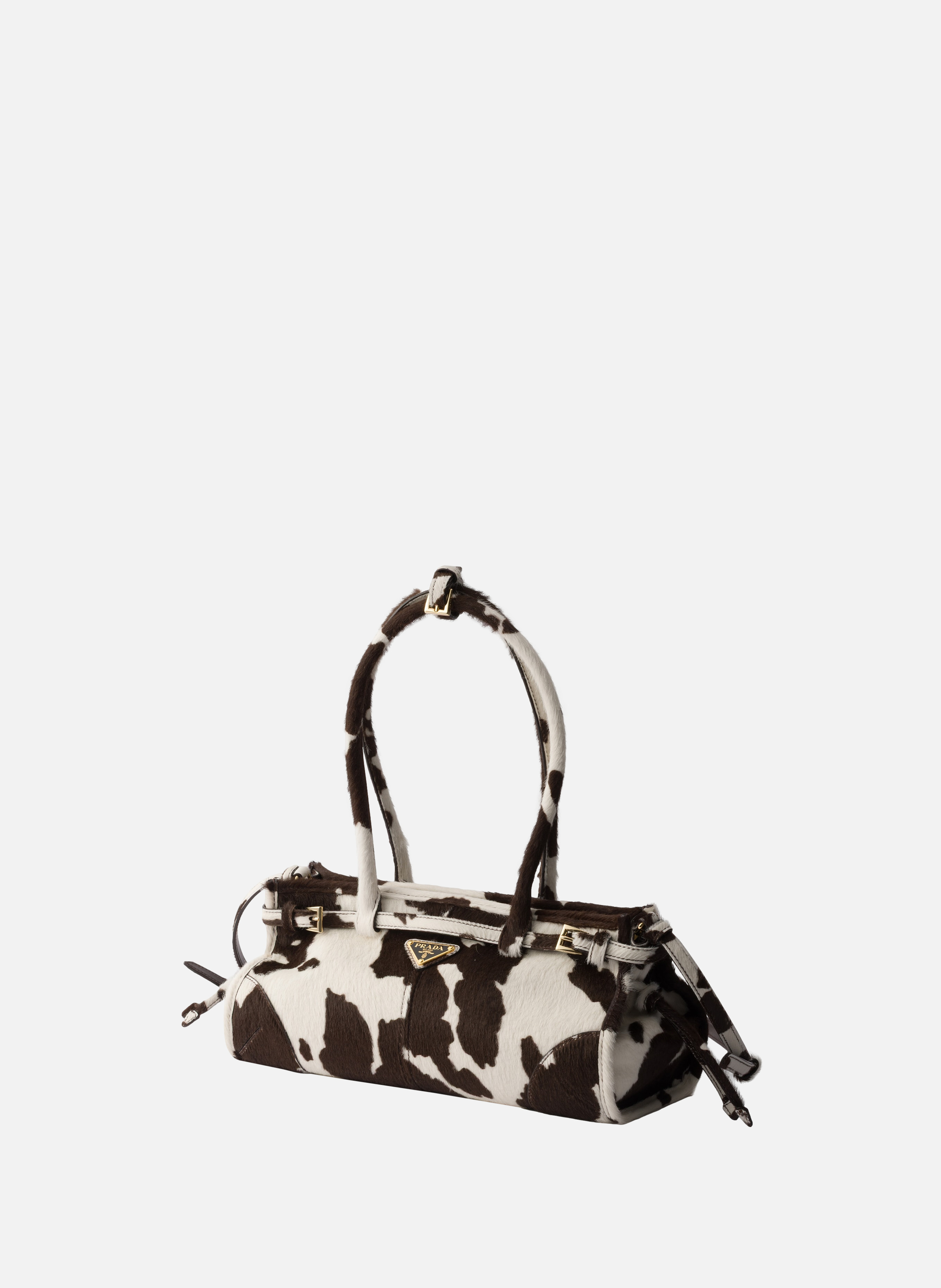 Sac à main prada bonnie en cuir imprimé de taille PRADA Blanc