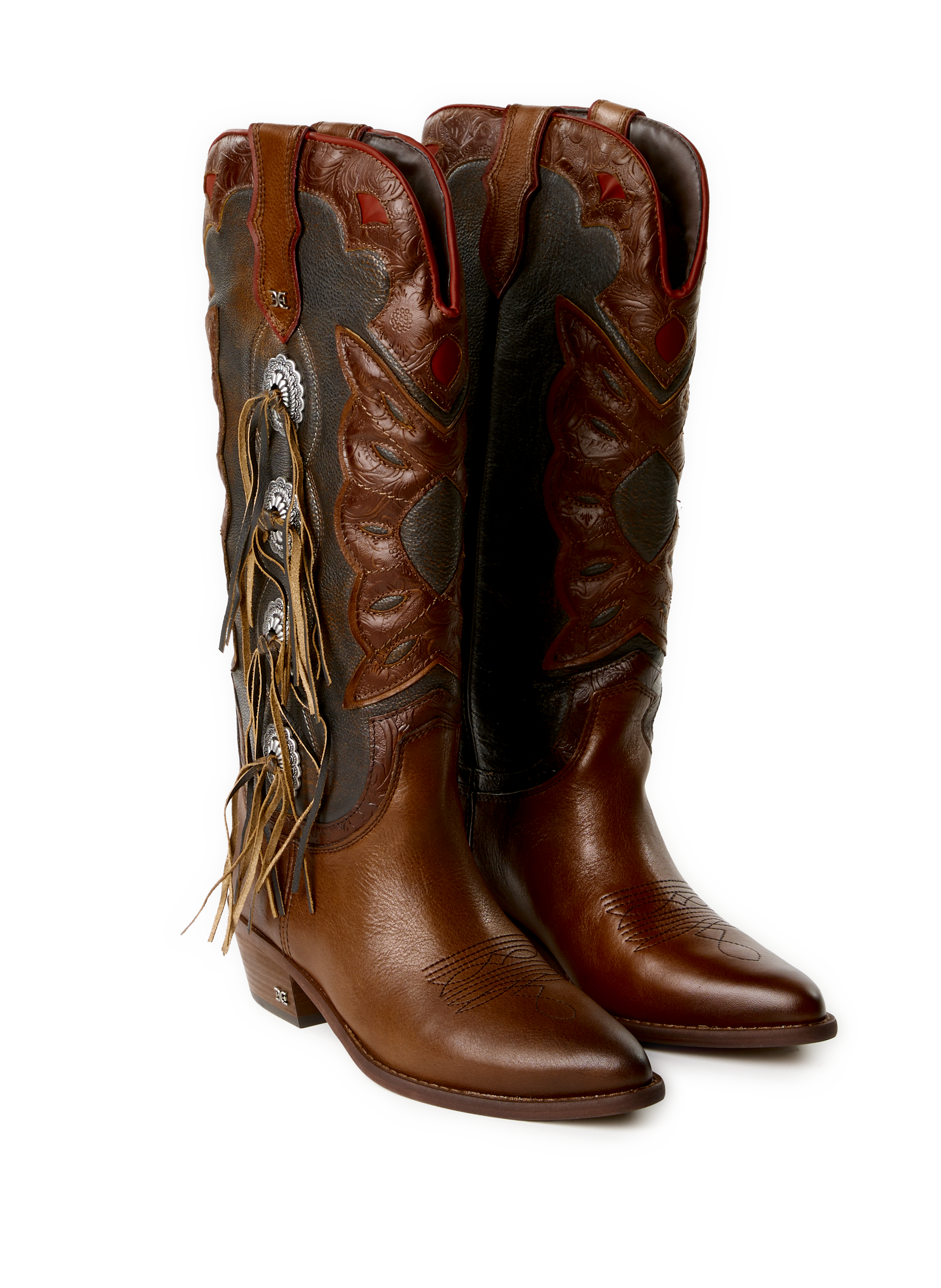 Bottes western en cuir SAM EDELMAN Marron