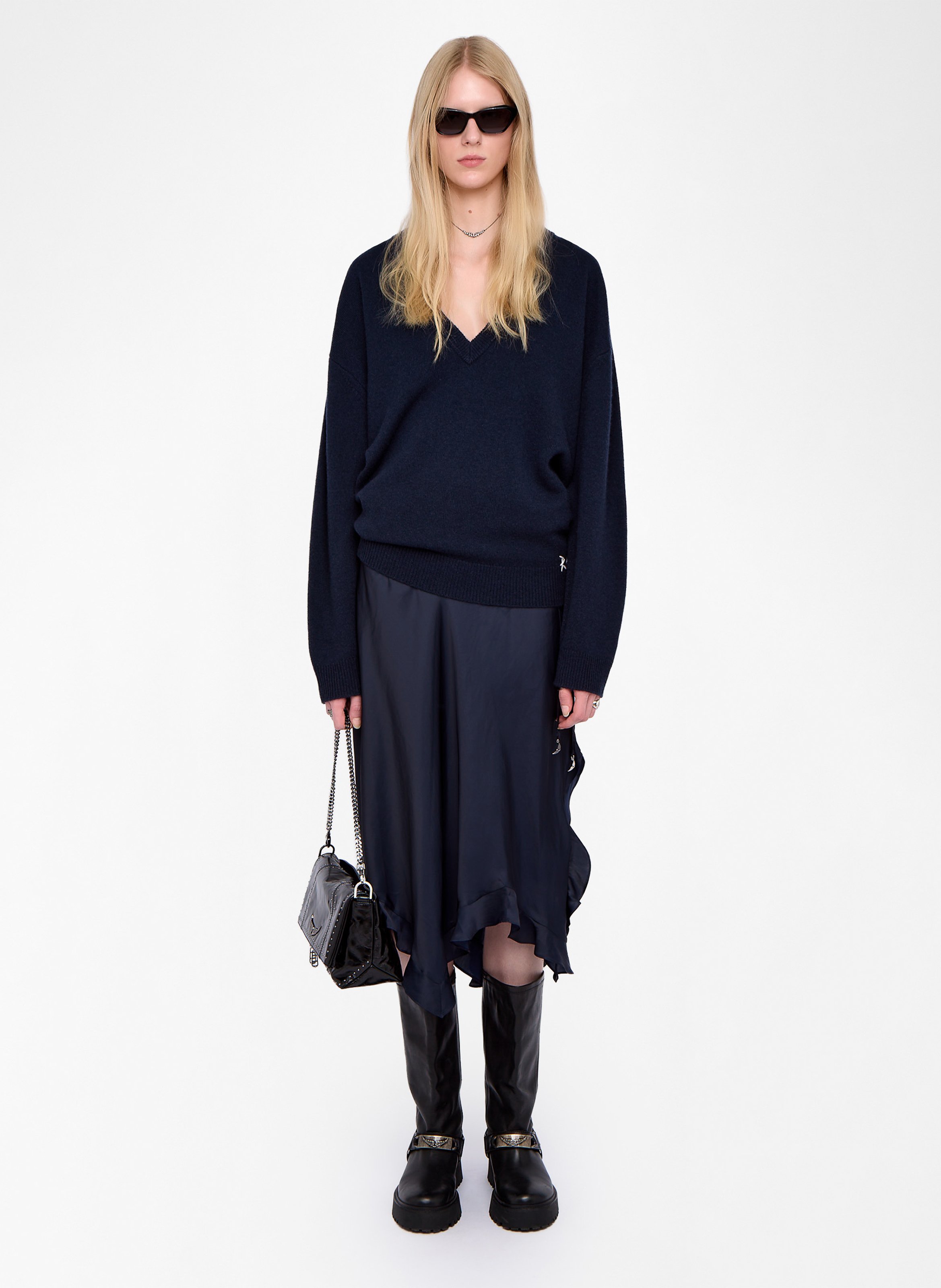 Jupe longue satinée jeto ZADIG&VOLTAIRE Bleu