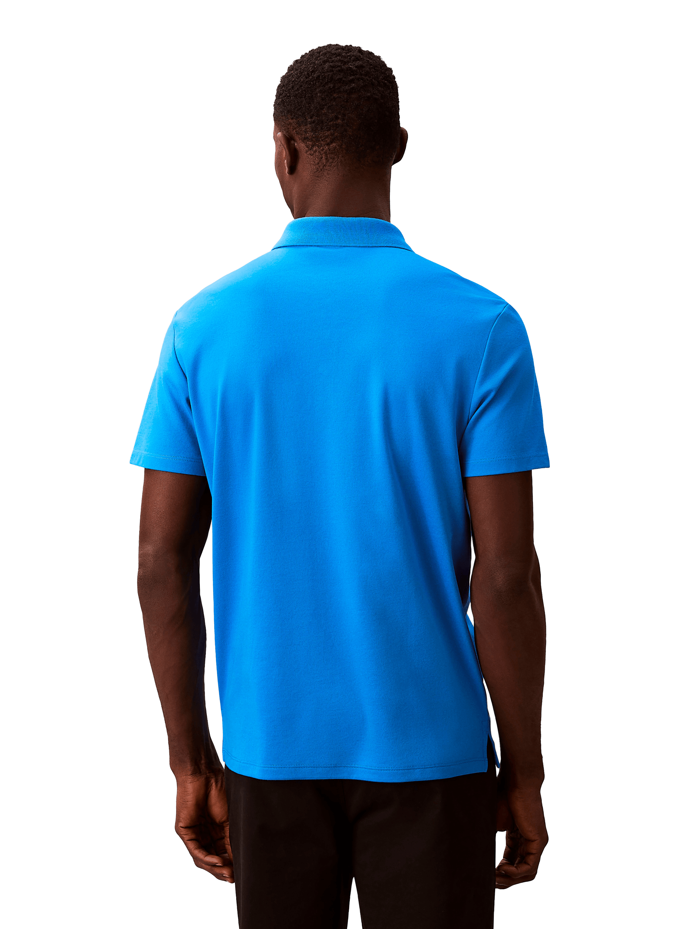Straight polo in blended BCI cotton CALVIN KLEIN Blue