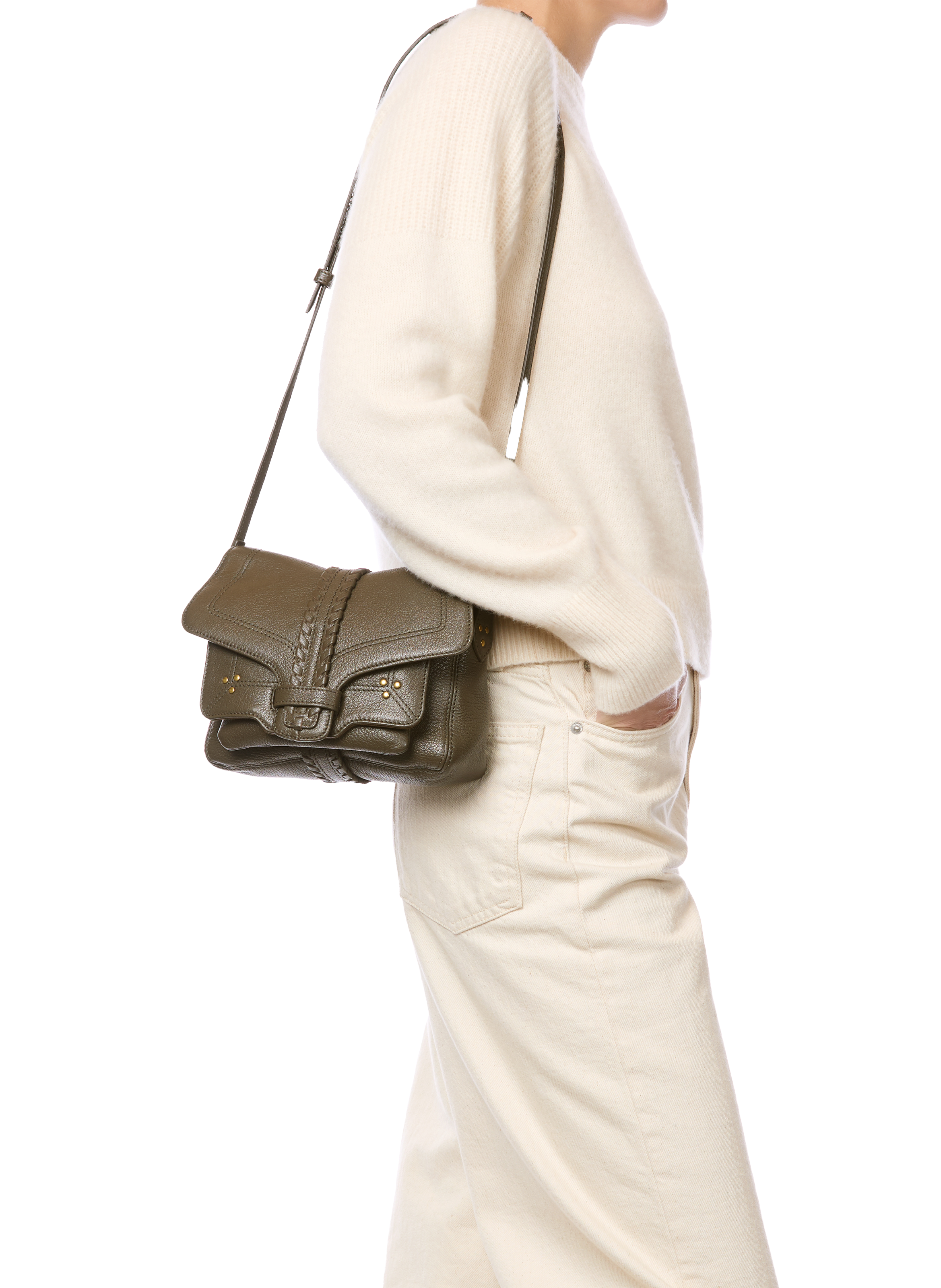 Harry S lamb leather shoulder bag JÉRÔME DREYFUSS Khaki