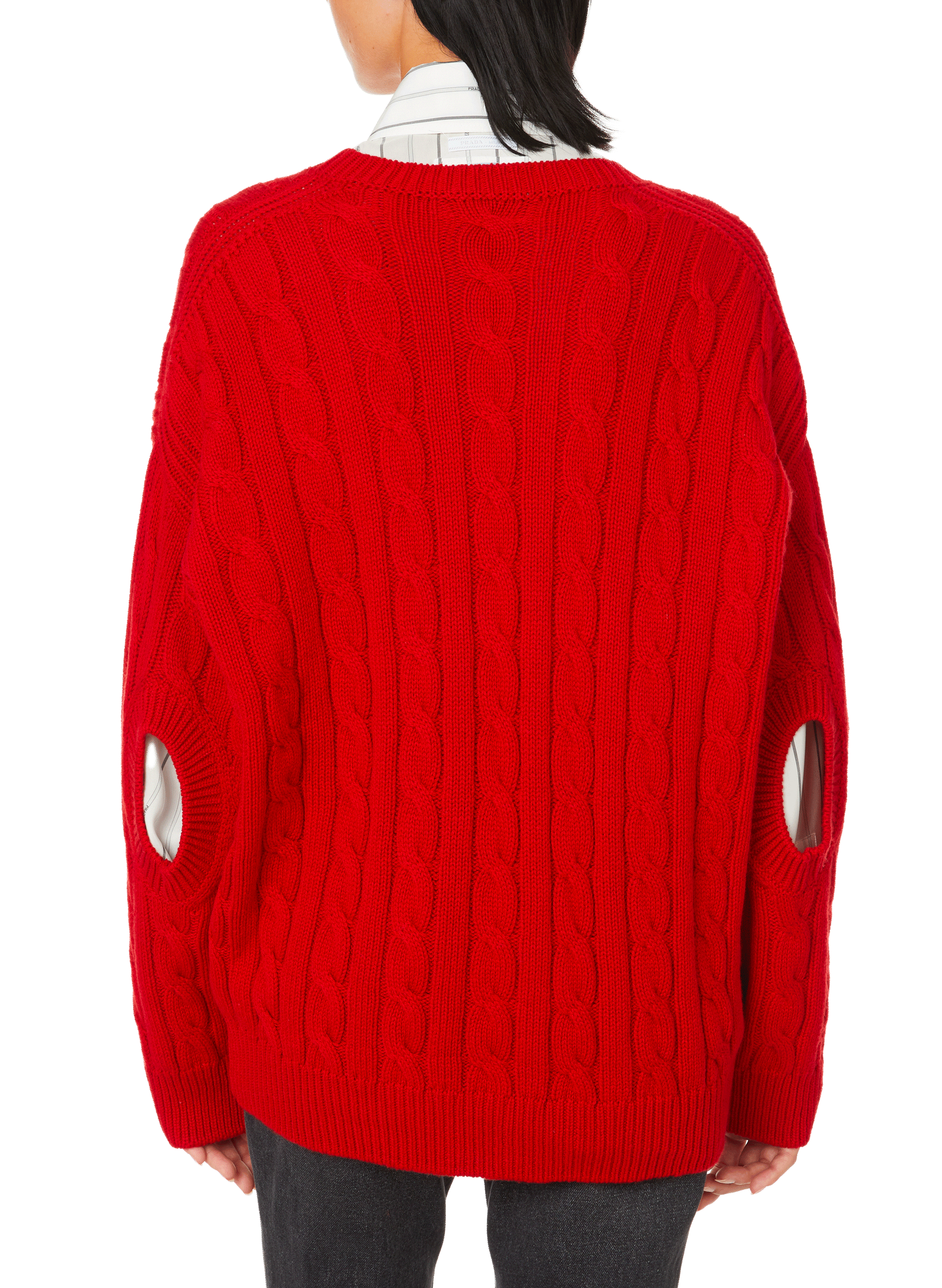 Pull avec découpes PRADA Rouge