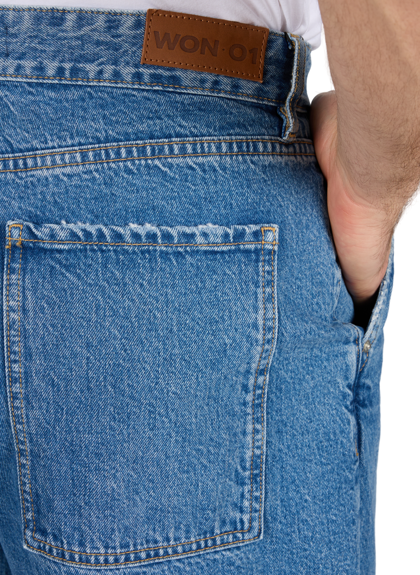 Wide-leg cotton jeans WON HUNDRED Blue