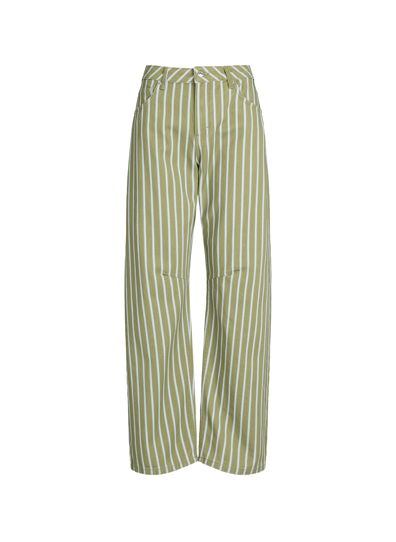 Jean barrel Tsbara rayé en coton  TOPSHOP Vert