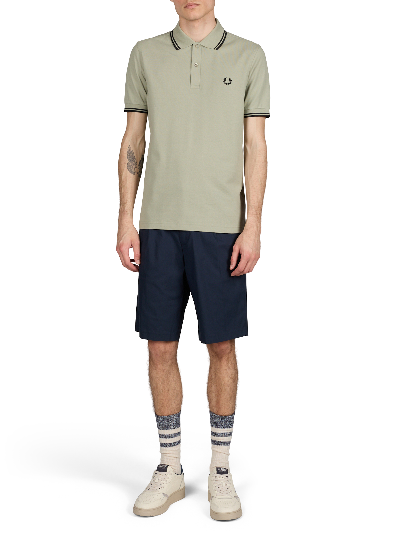 Polo a maniche corte in cotone FRED PERRY Verde
