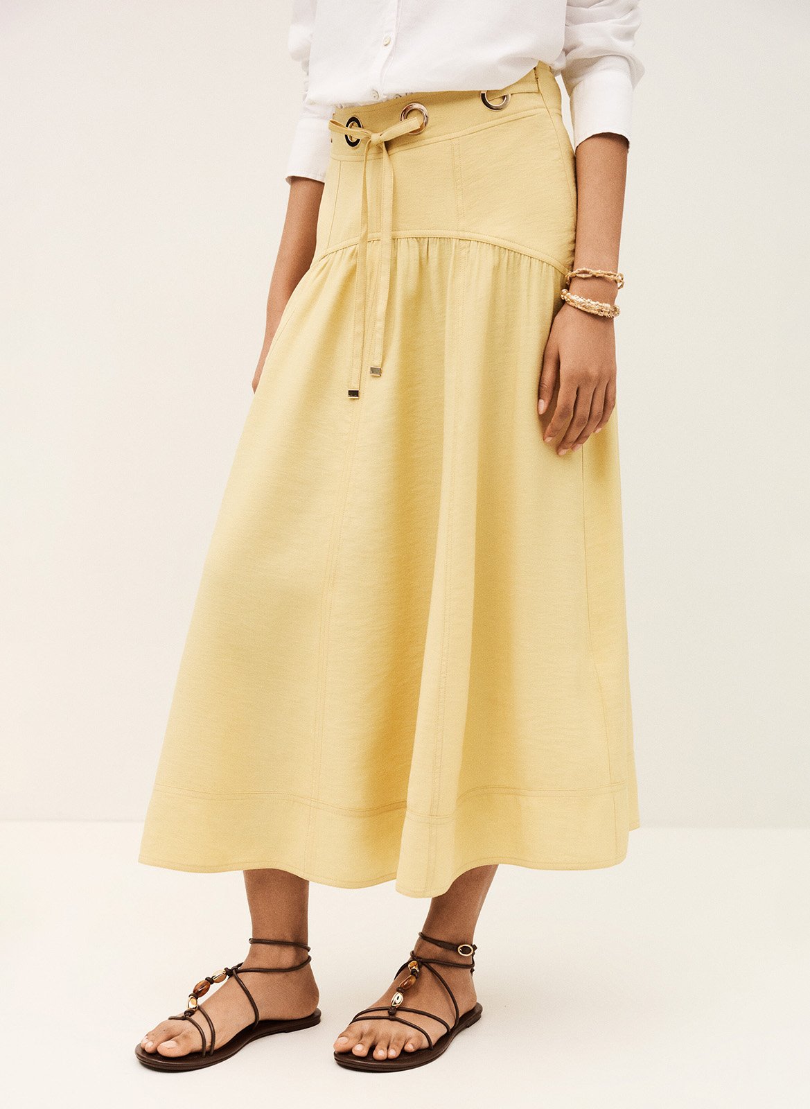 Jupe midi donia BA&SH Beige