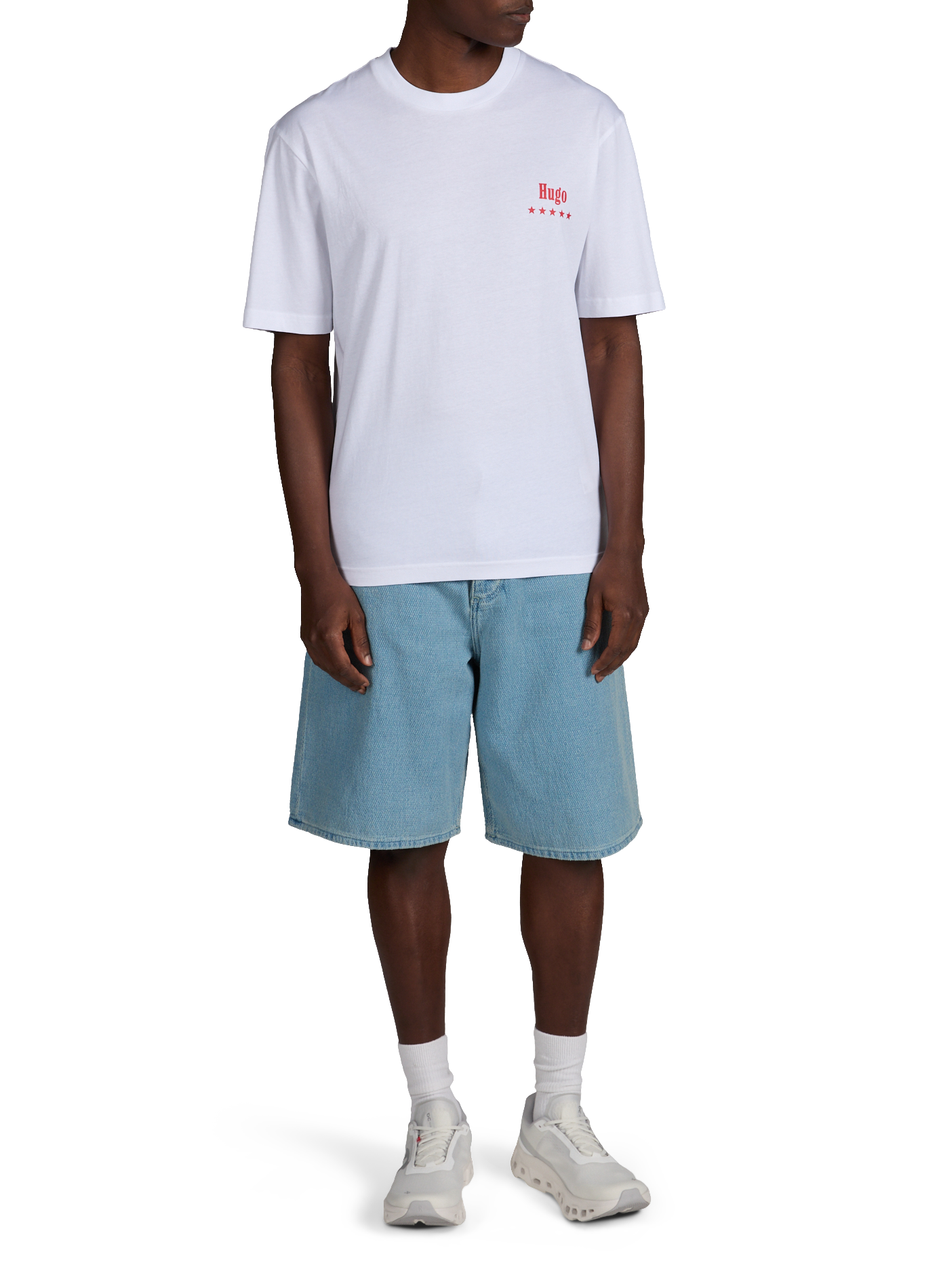 Bermuda jacquard en coton et coton recyclé HUGO BLUE Bleu