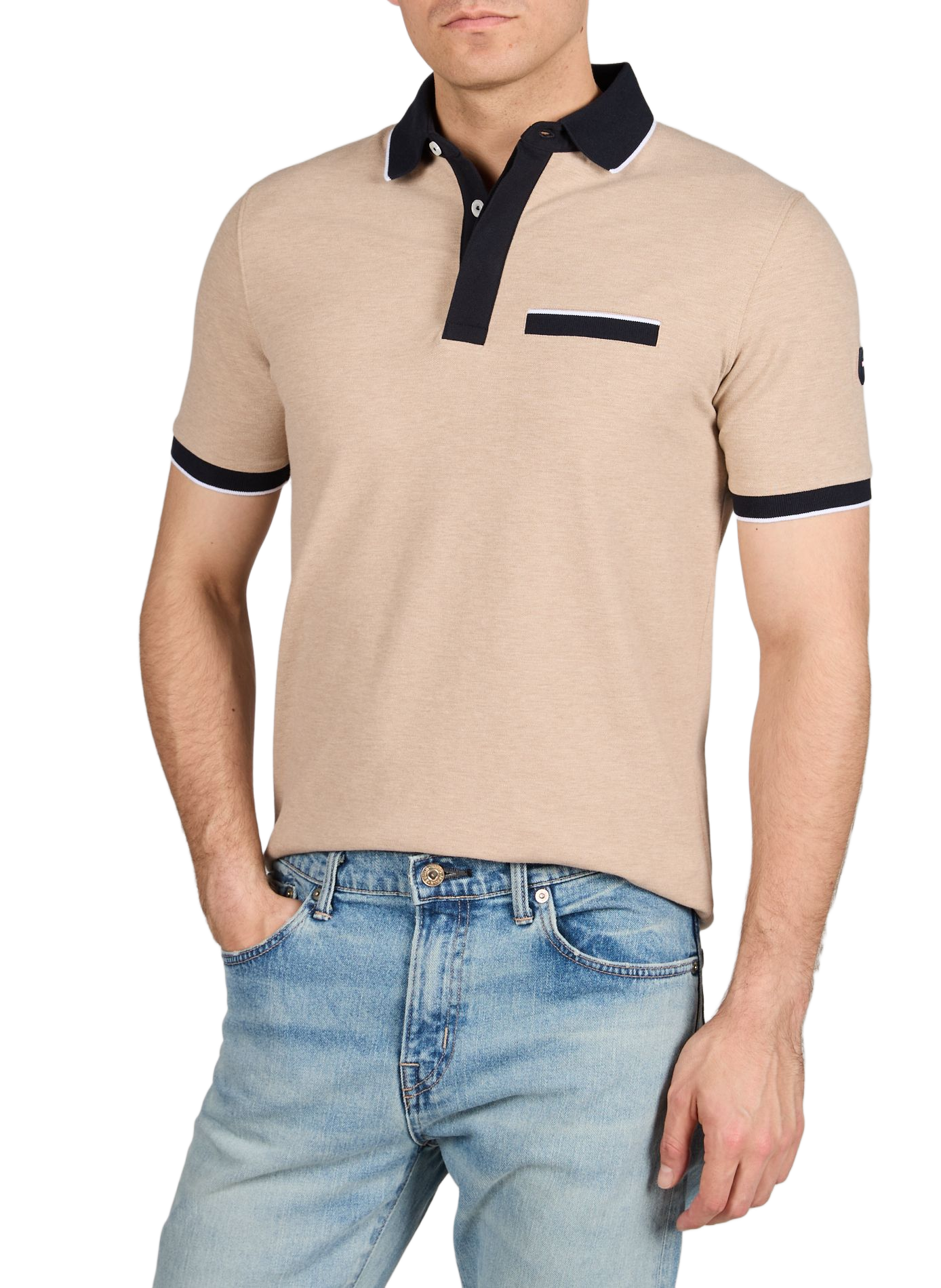 Polo droit à manches courtes EDEN PARK Beige