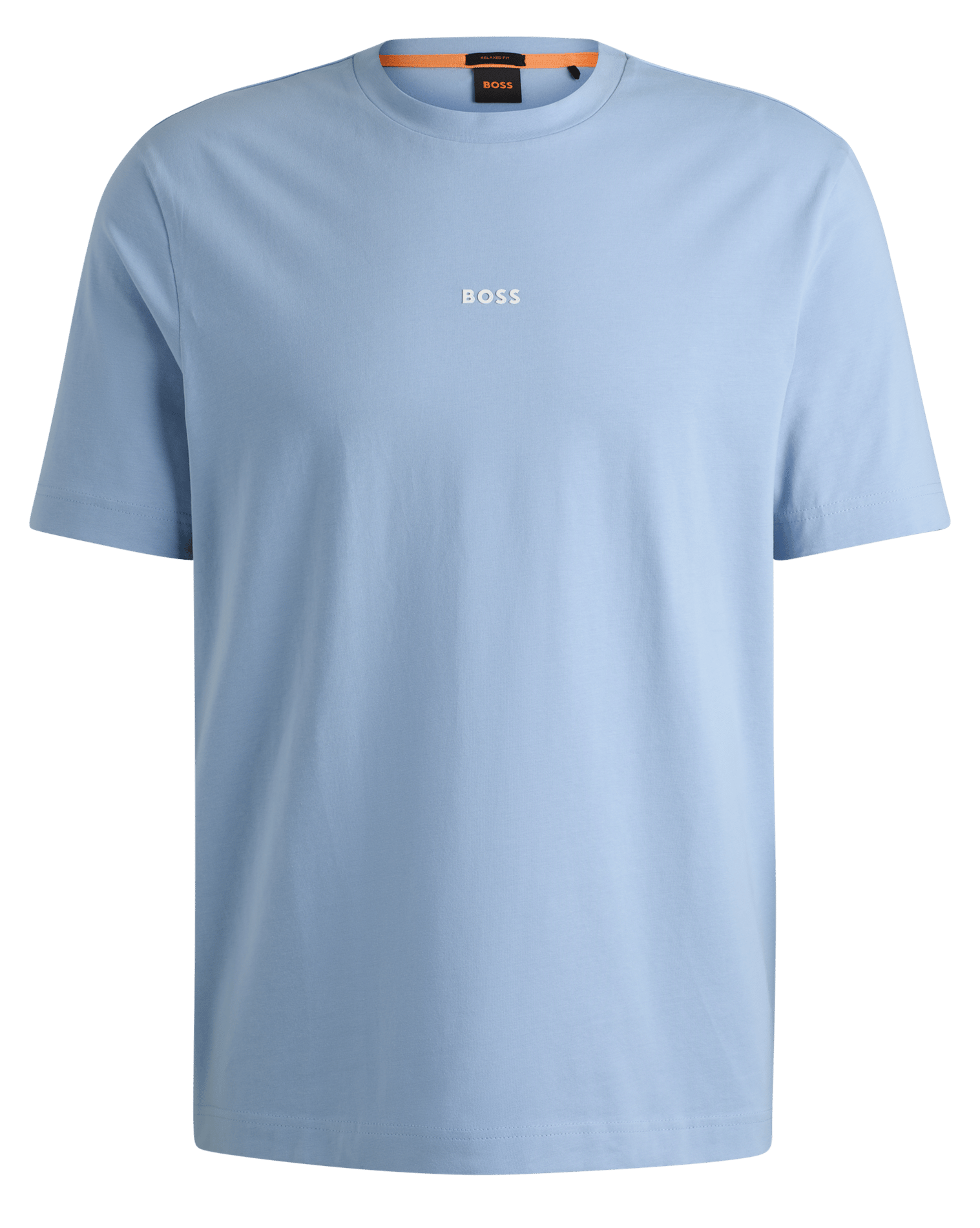 Tee-shirt col rond en coton mélangé BOSS Bleu