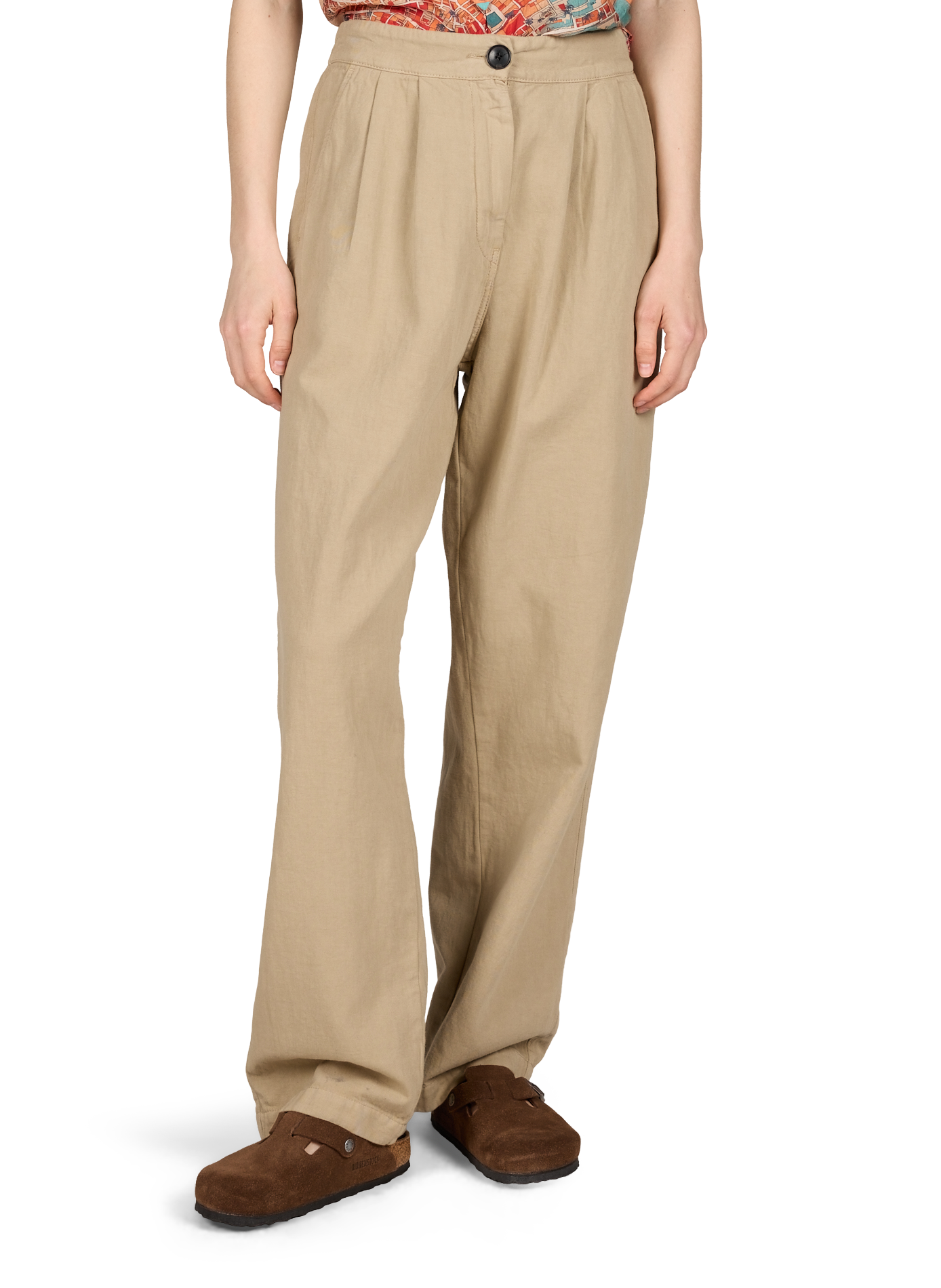 Pantalon Pillow en coton et lin BELLEROSE Beige