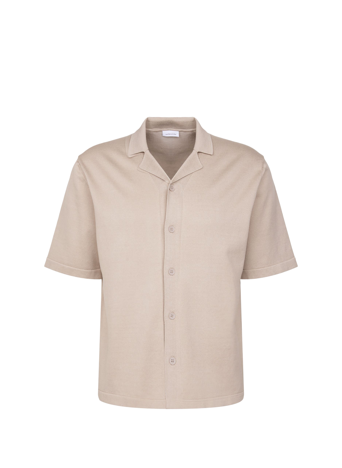 Short-sleeved Cuban collar cotton polo SEIDENSTICKER Beige