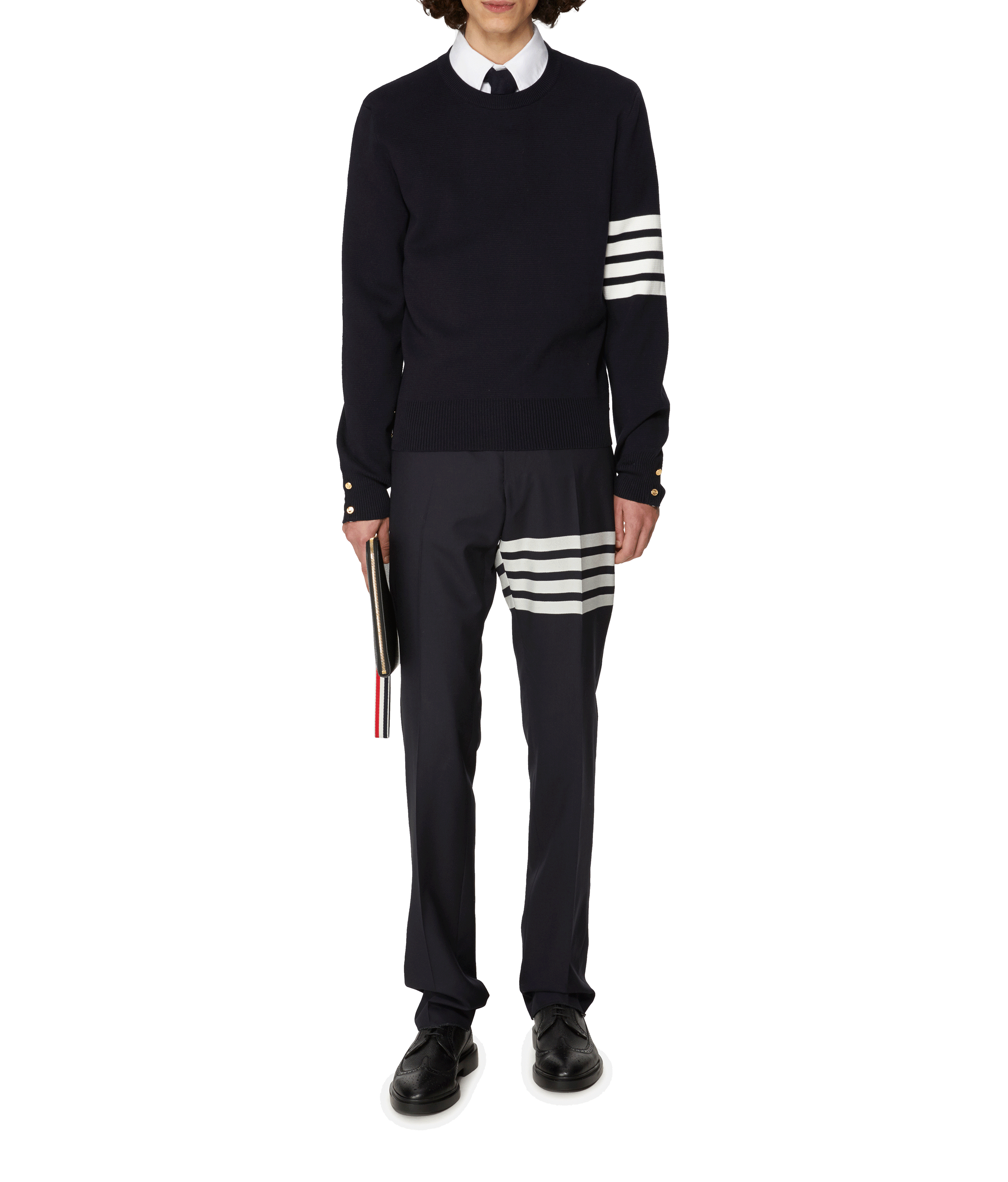 Trui Milano Stitch 4-Bar van katoen THOM BROWNE Blauw