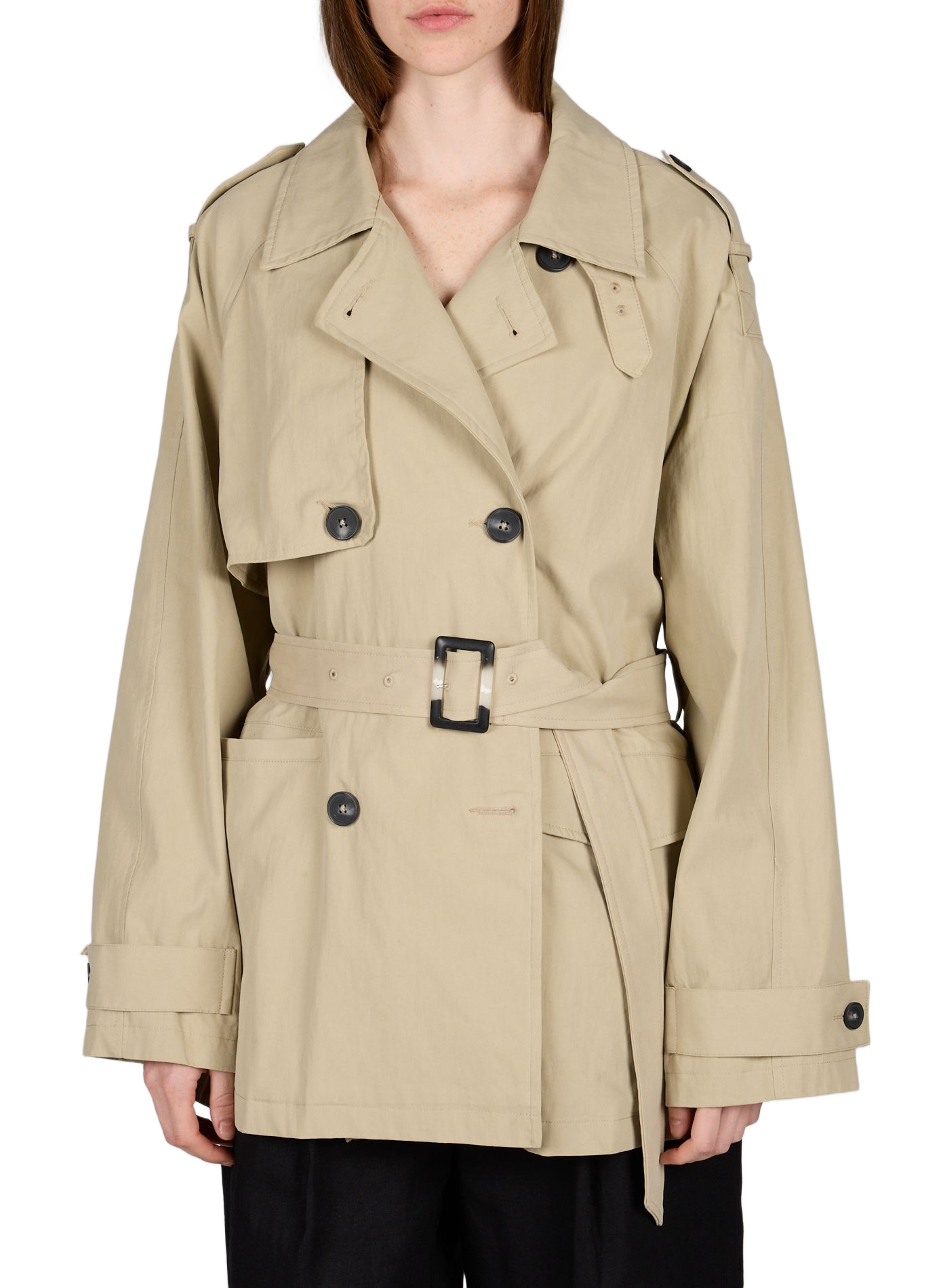 Trench droit en coton mélangé TOPSHOP Gris