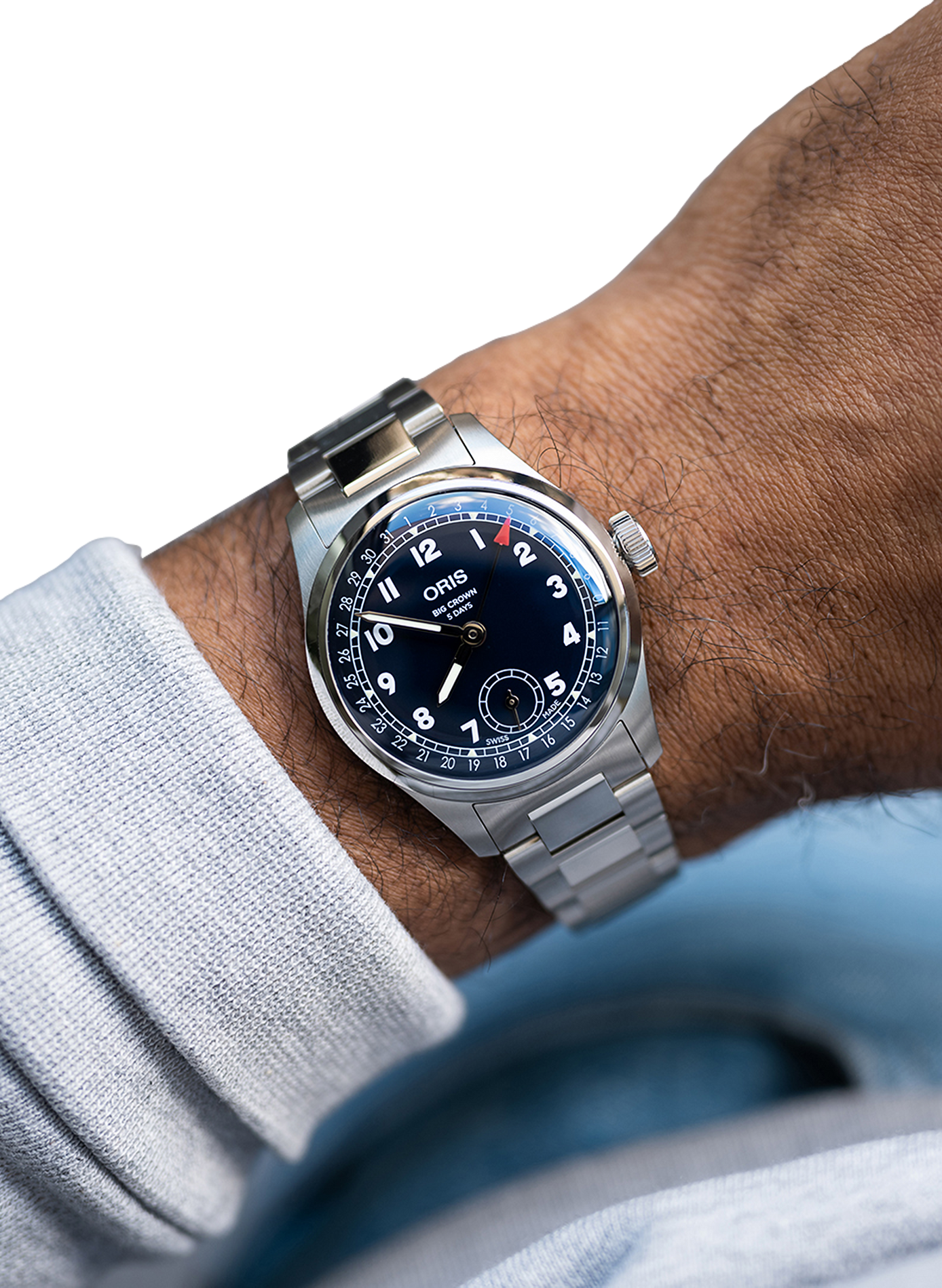 Montre automatique Oris Big Crown Calibre 403 en acier inoxydable ORIS Bleu