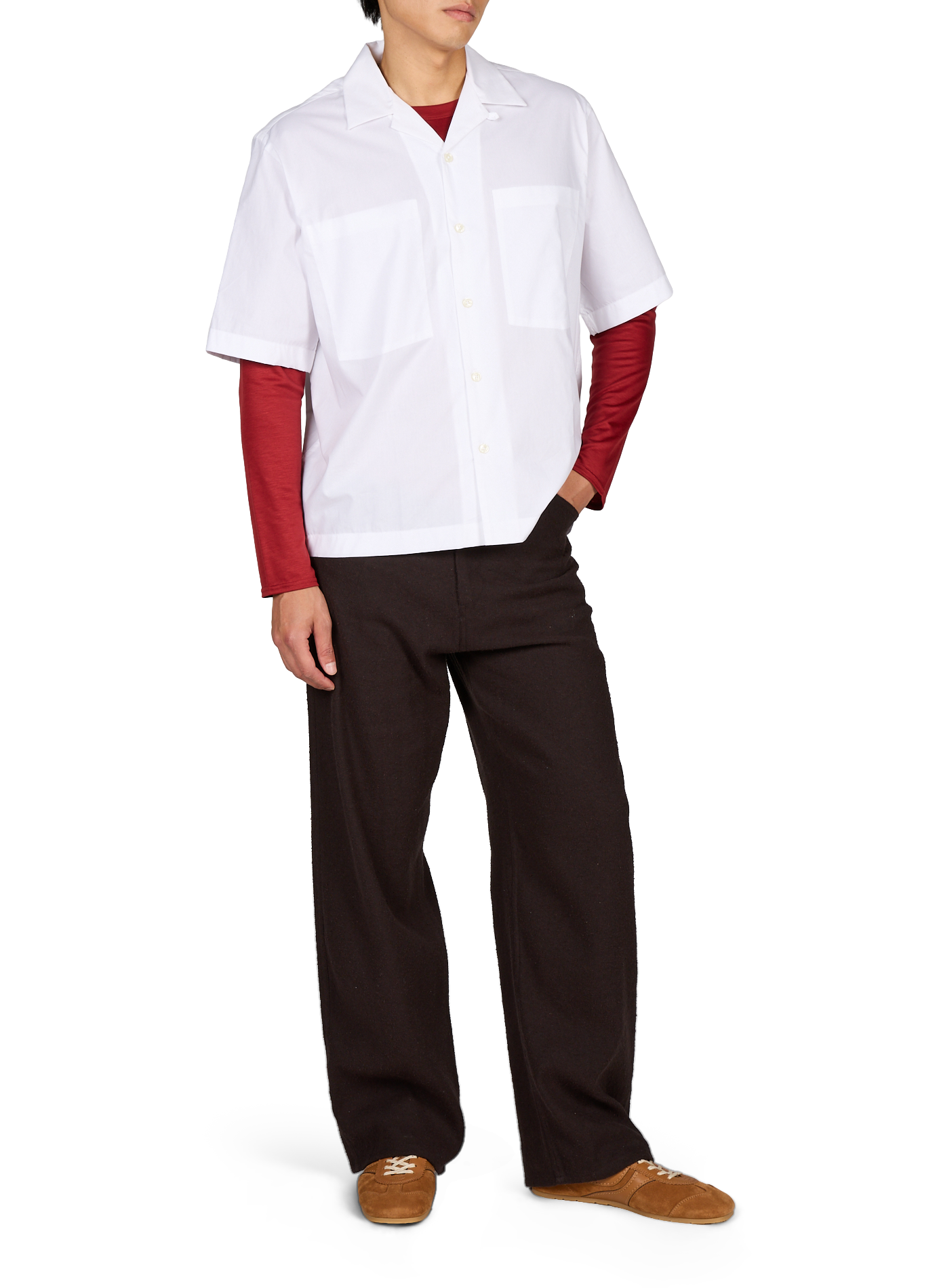 Solid square-cut cotton shirt ANNARR White