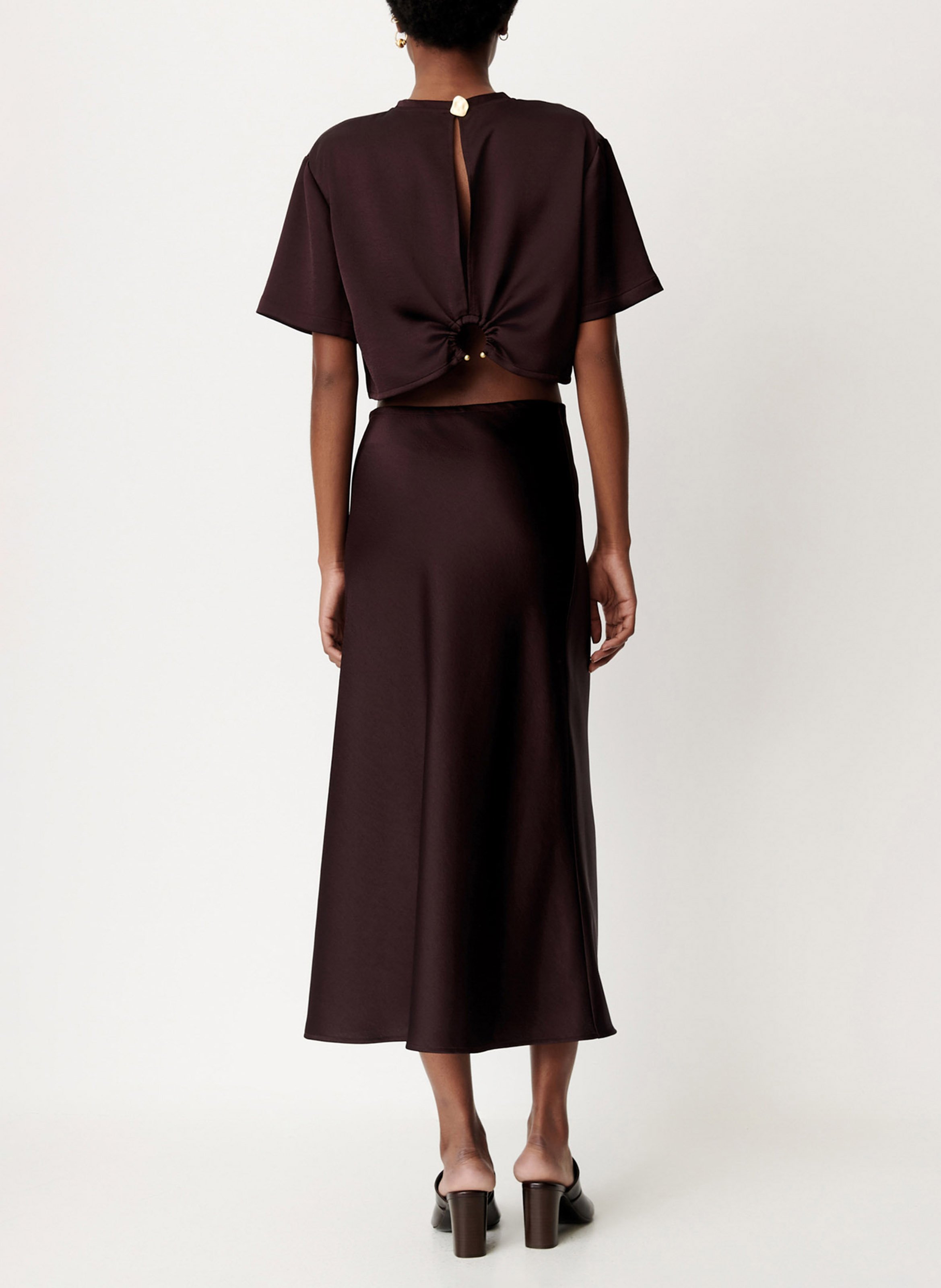 Top droit col rond mocambo SESSUN Marron